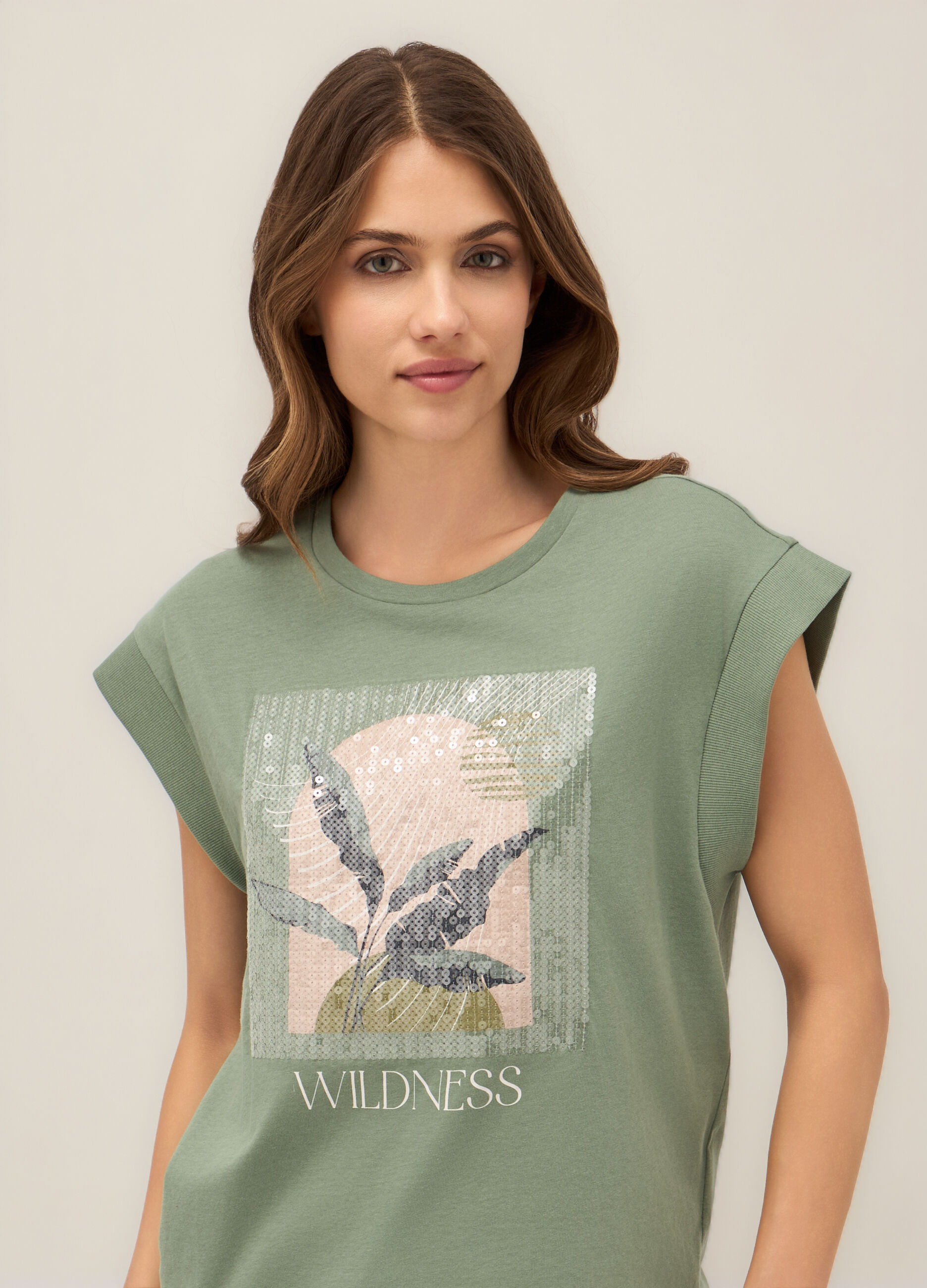 T-shirt in jersey di puro cotone donna_2