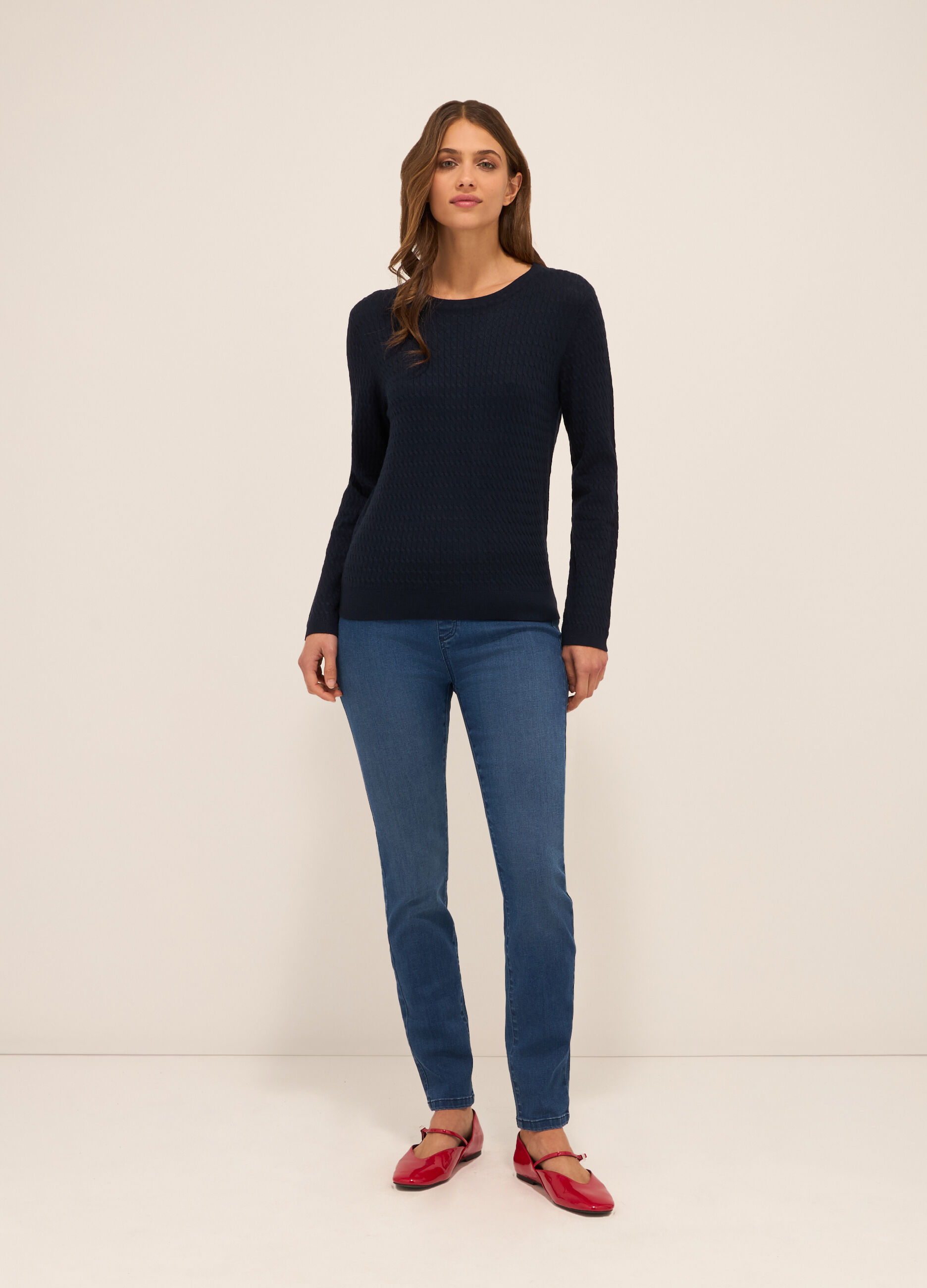 Jeggings in stretch denim di misto cotone donna_0