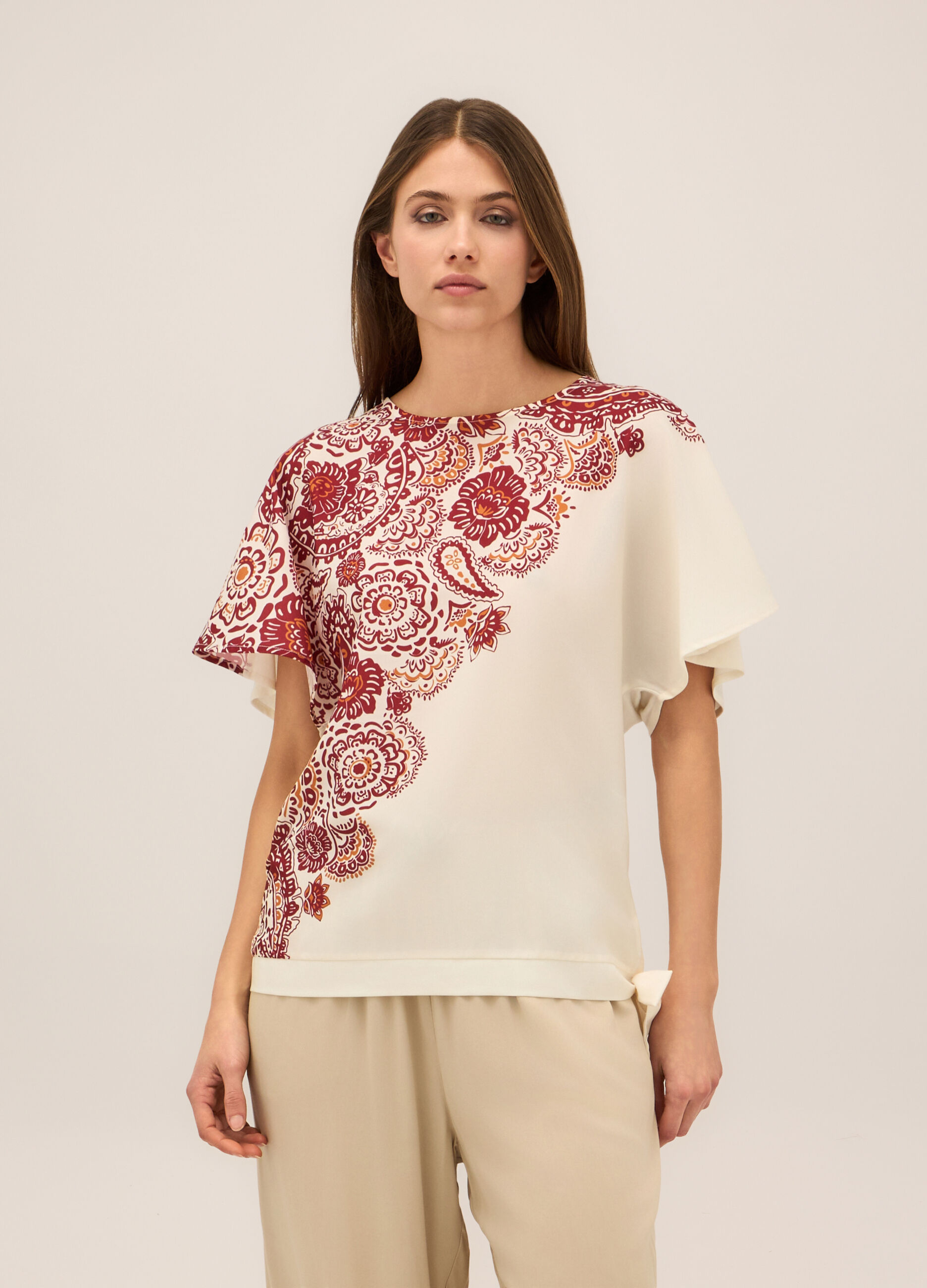 T-shirt in jersey di viscosa stretch donna_0