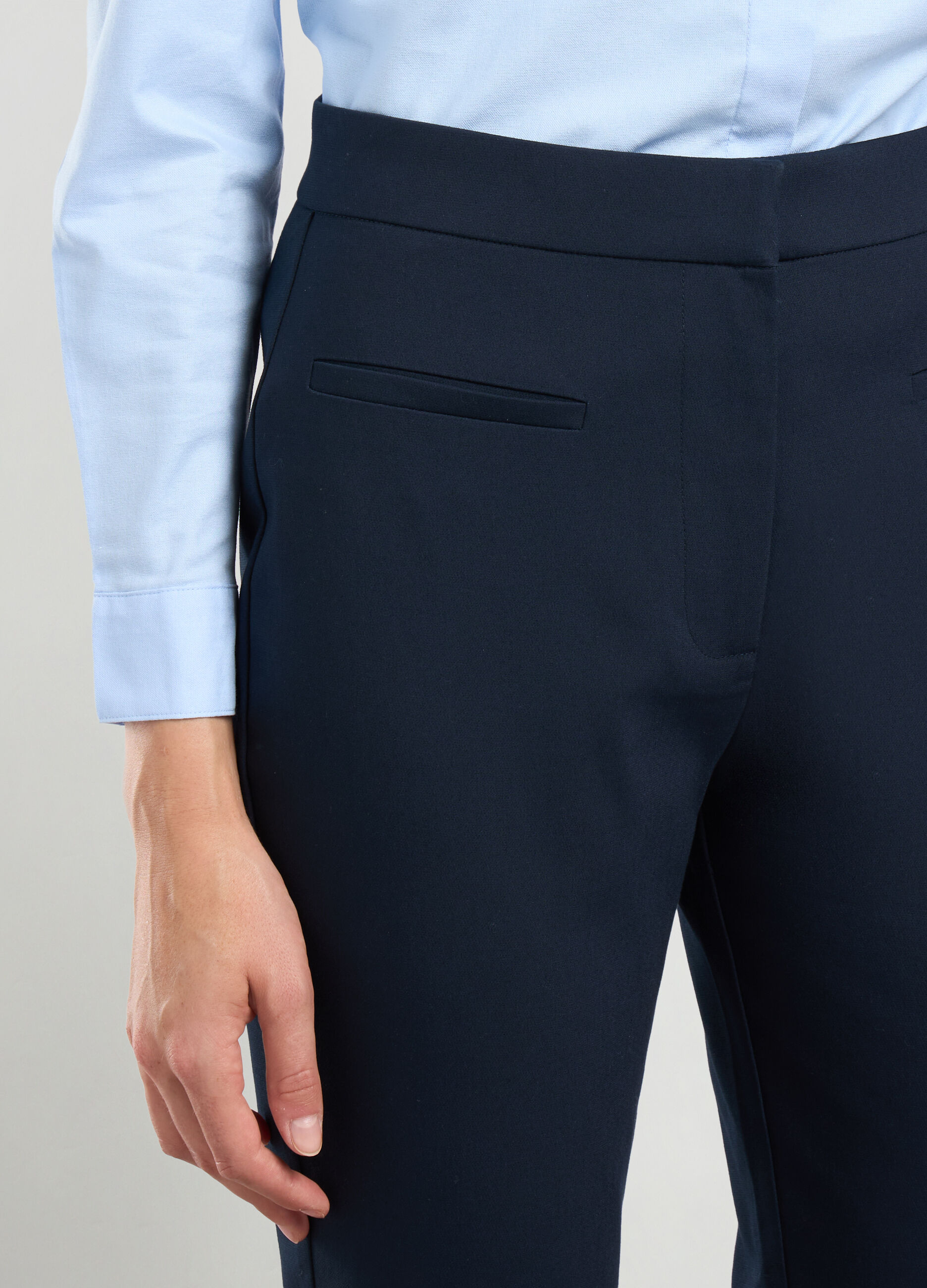 Pantaloni in misto cotone stretch donna_2