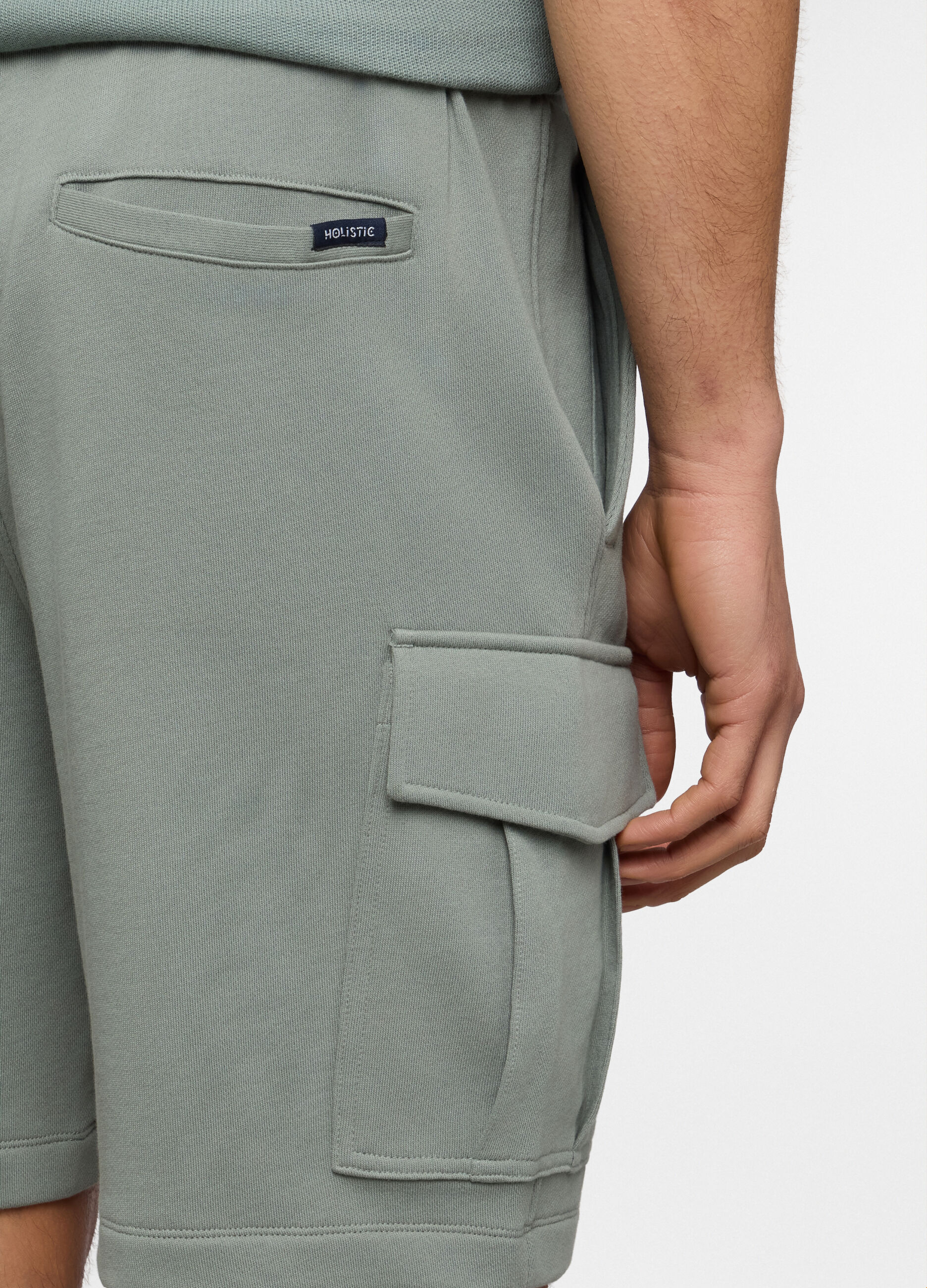 Pantaloncini cargo in felpa di cotone uomo_2
