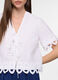 Camicia regular fit con scollo a V in popeline di puro cotone donna_2