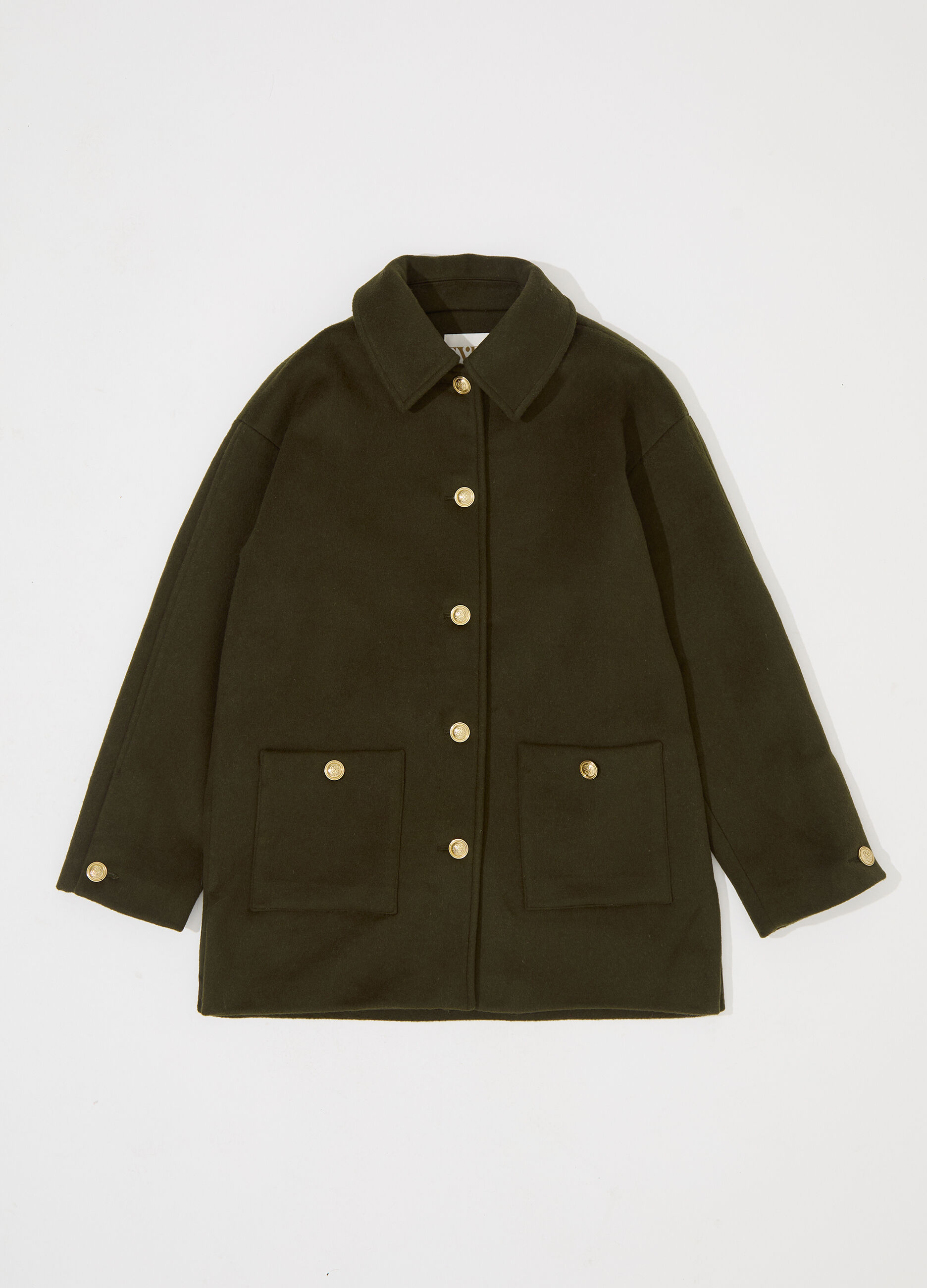 Cappotto montgomery corto in misto lana donna_4