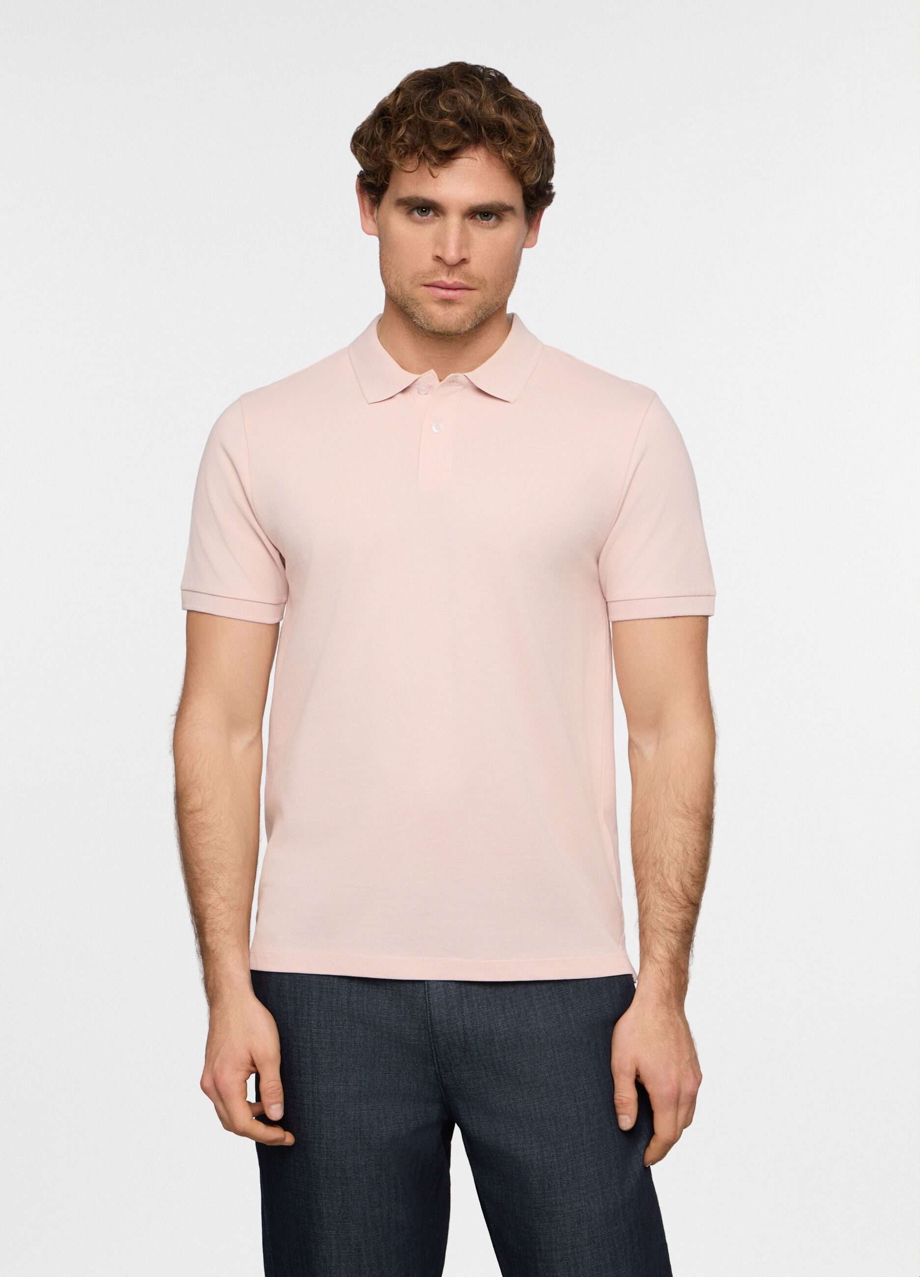 Polo a maniche corte in piquet di cotone uomo_0
