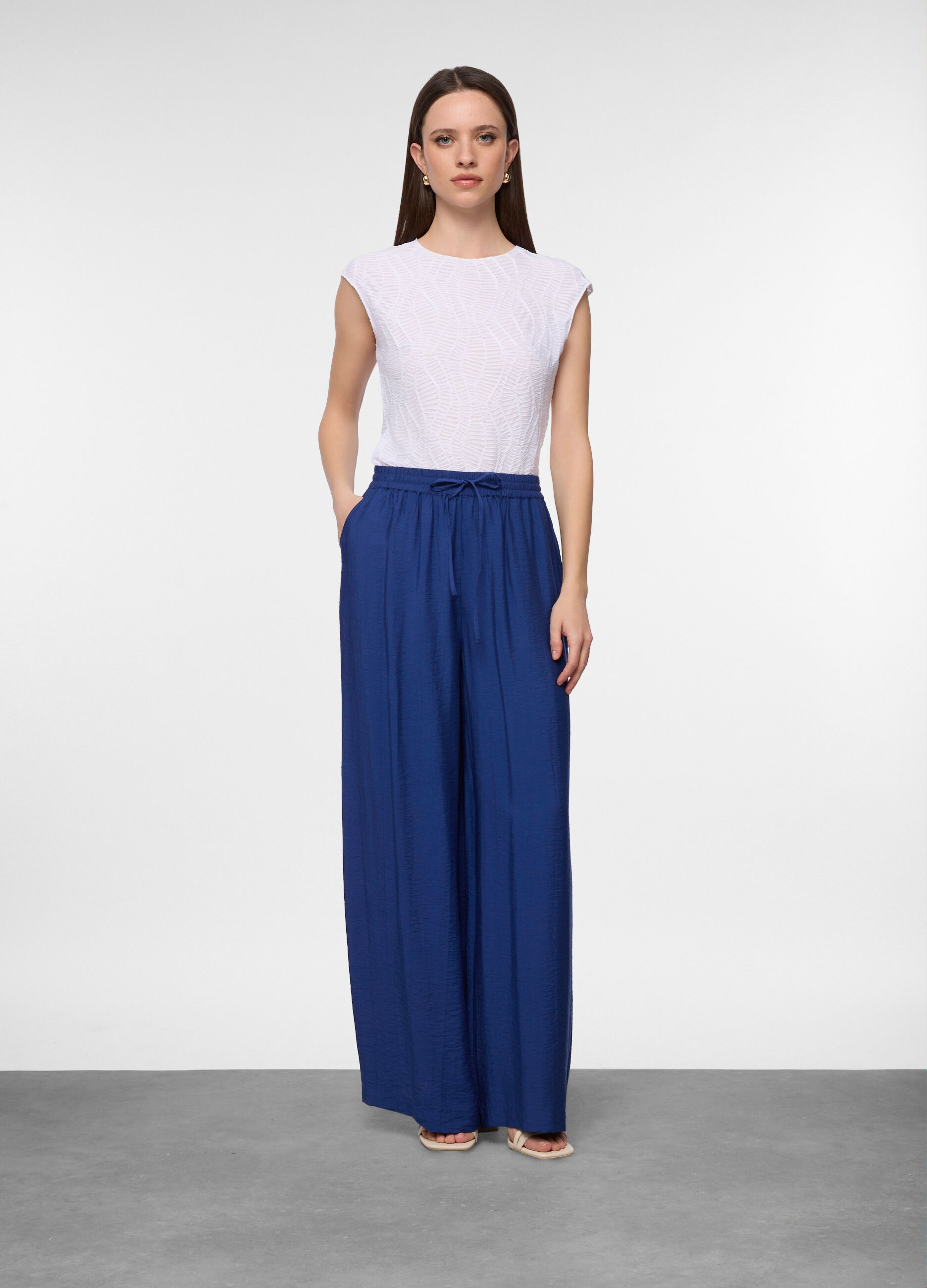 Pantaloni wide leg misto viscosa donna_0