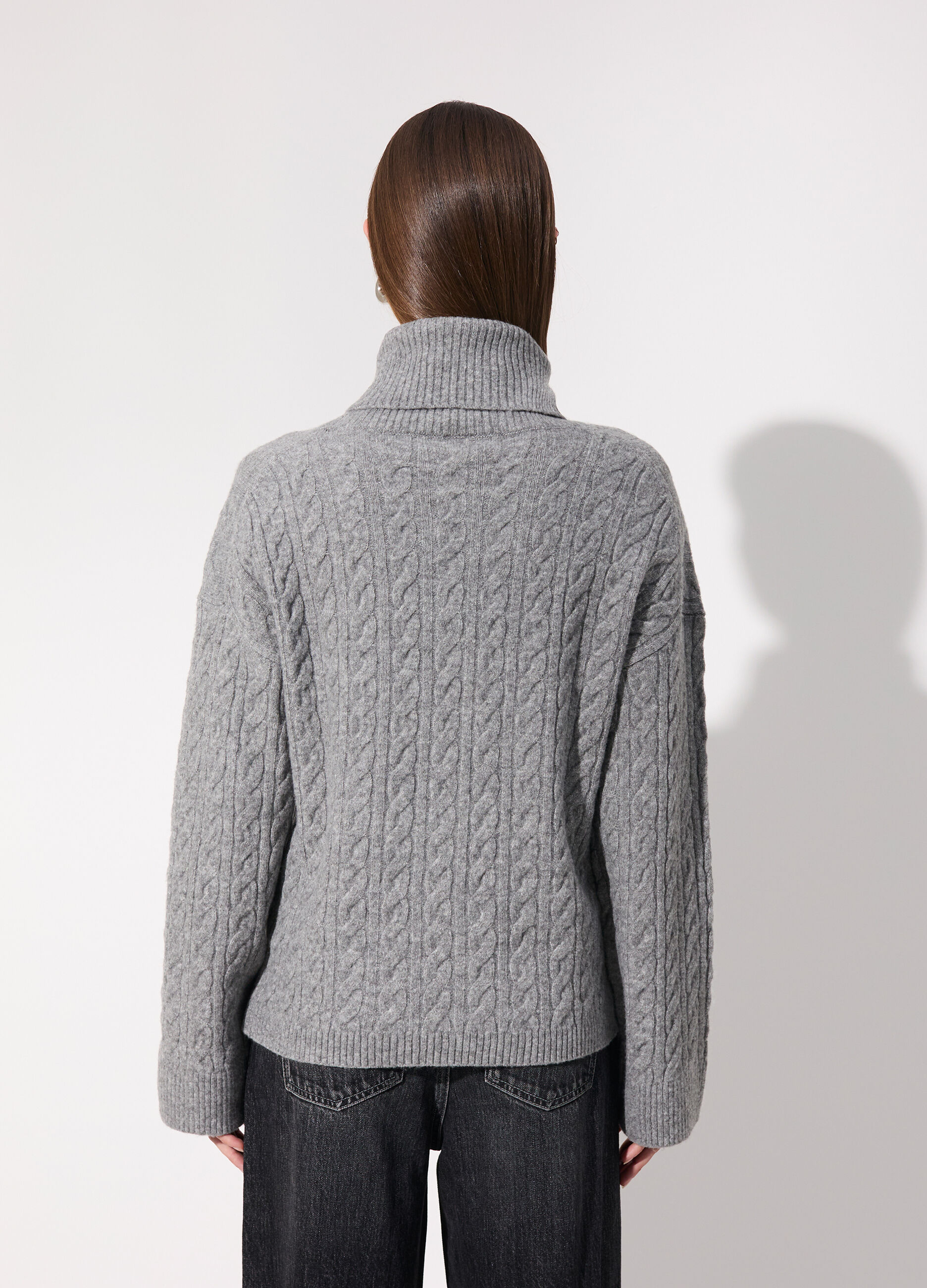 Dolcevita in misto lana a trecce donna_2