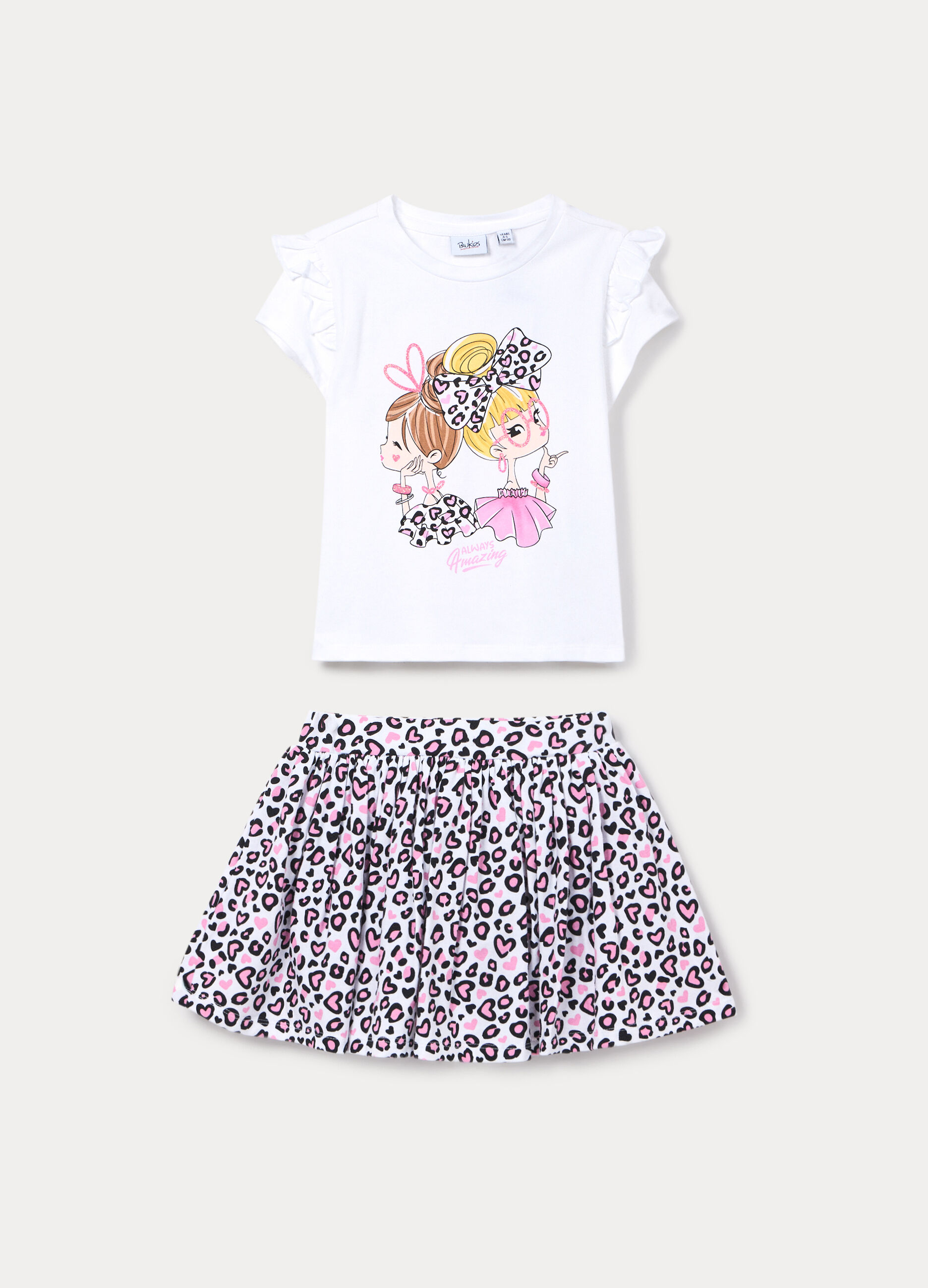 Jogging set in jersey di cotone stretch bambina_0