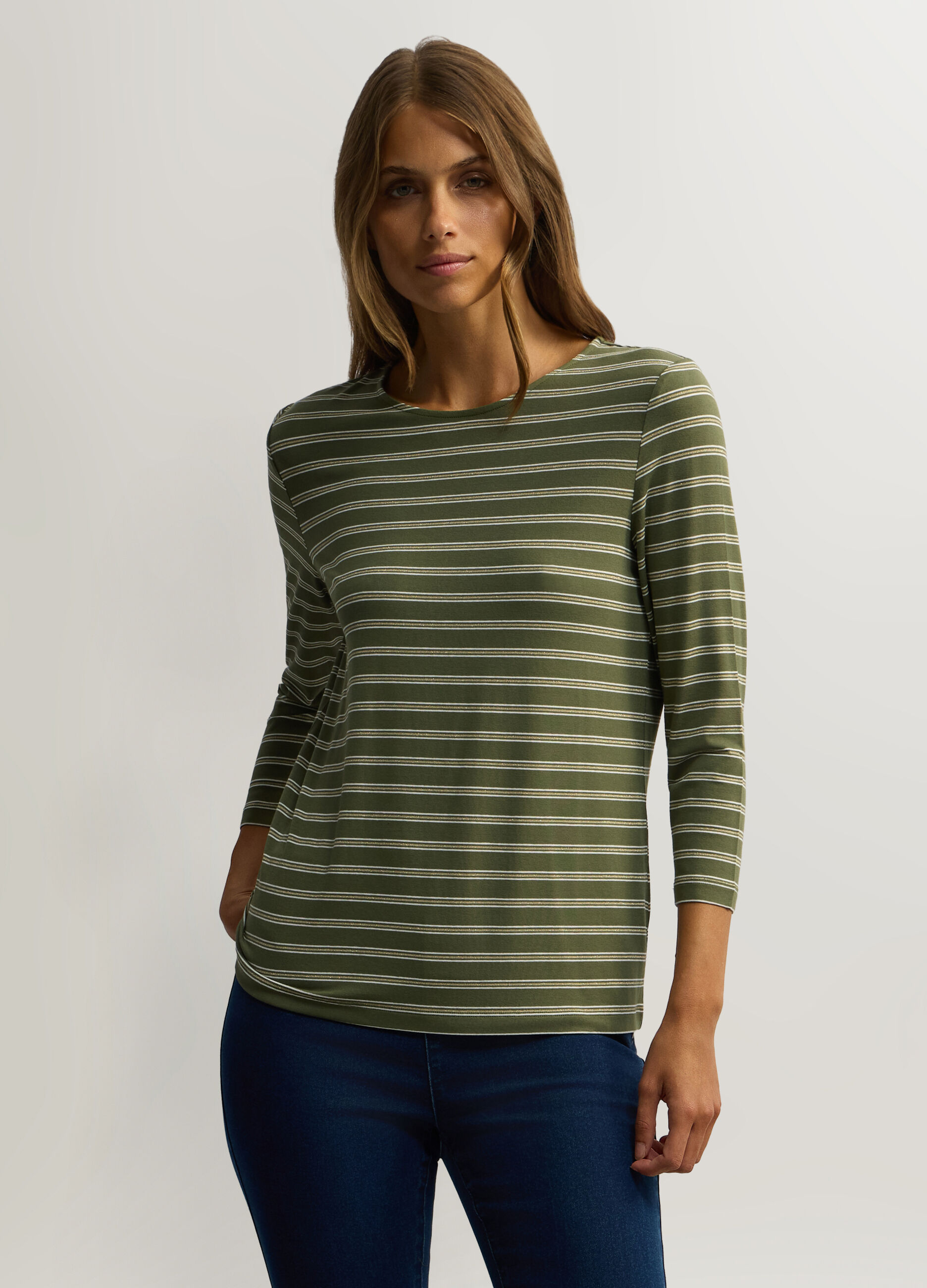 T-shirt girocollo stretch donna_0