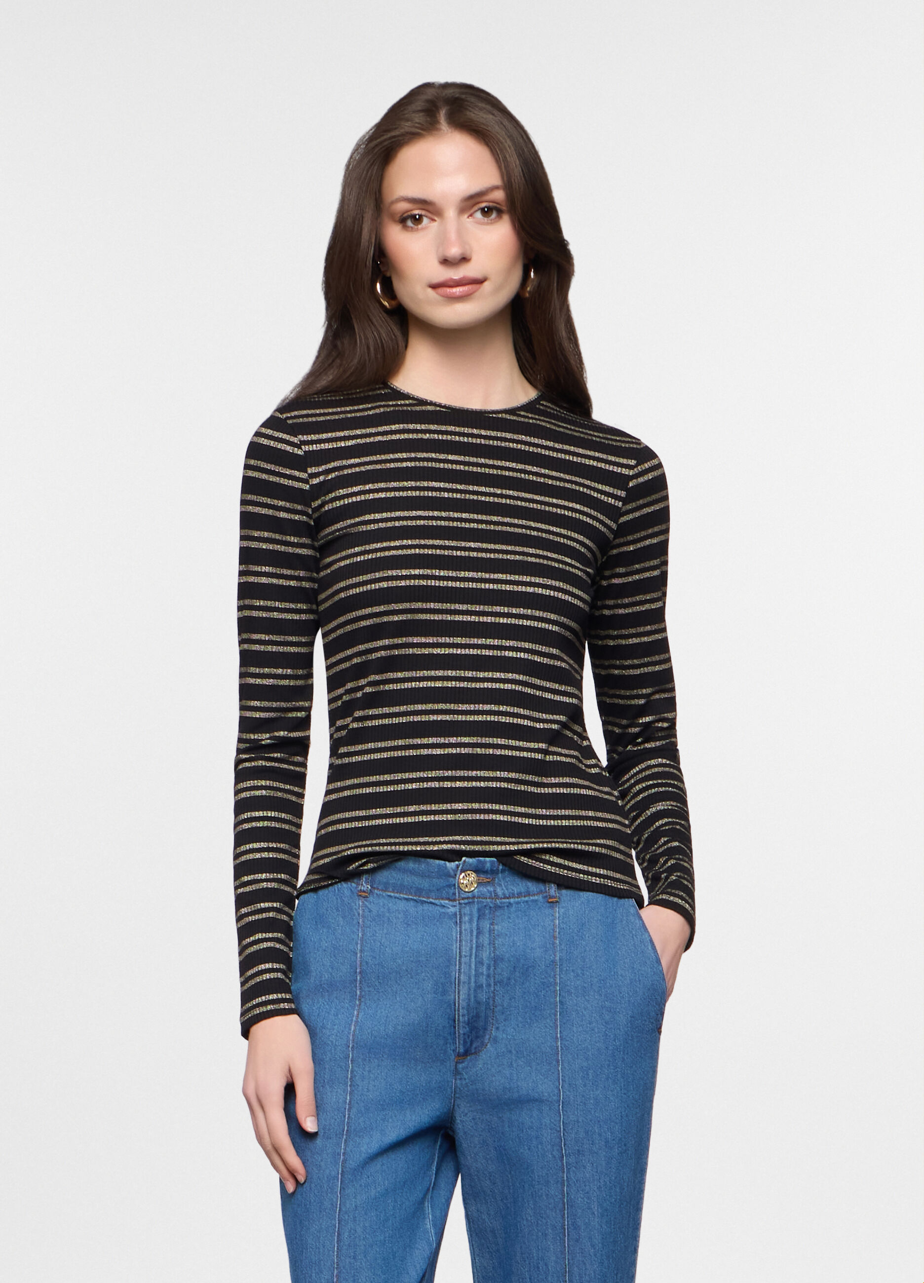 T-shirt girocollo stretch donna_0