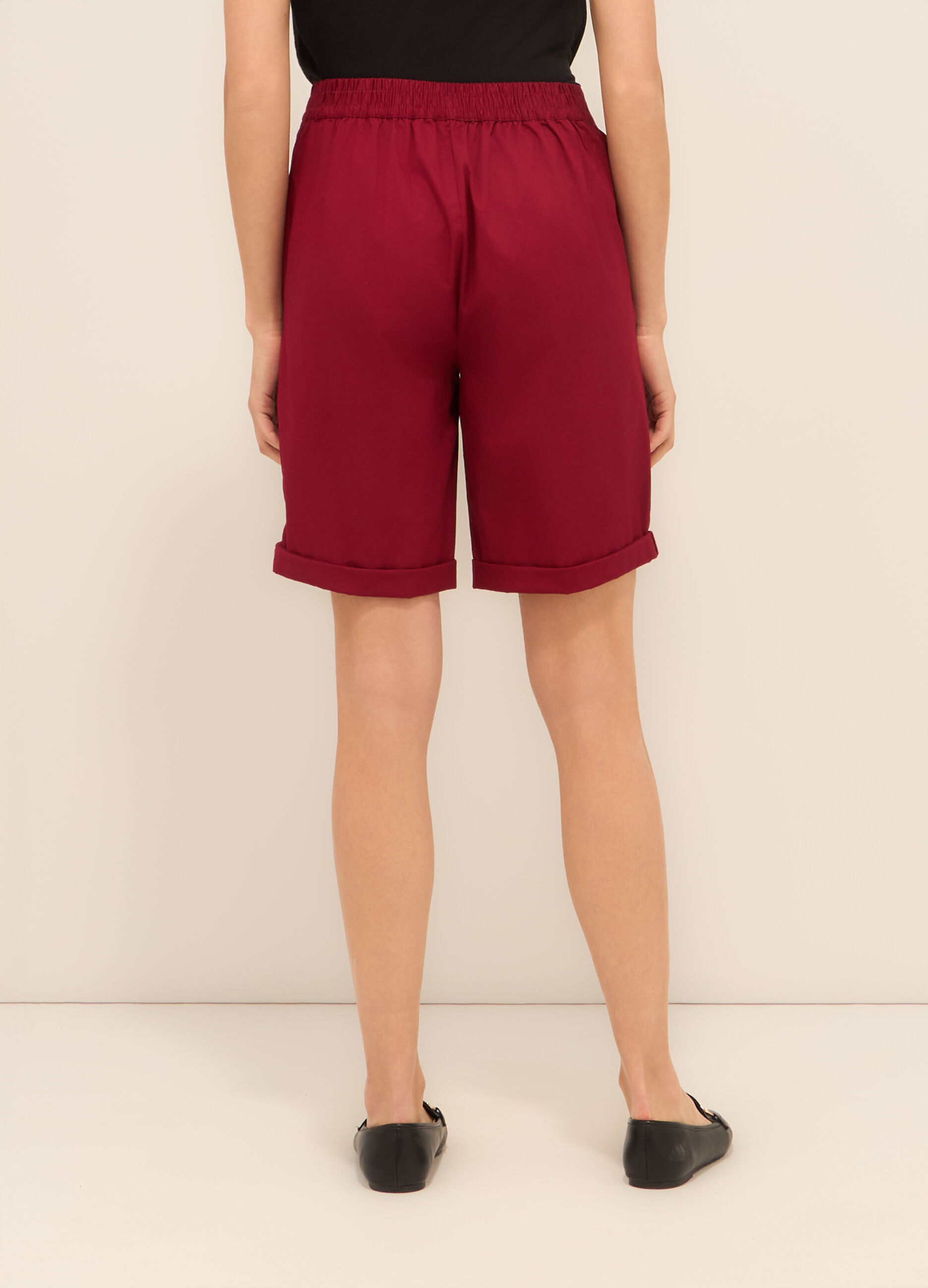 Shorts in twill di cotone stretch donna_1