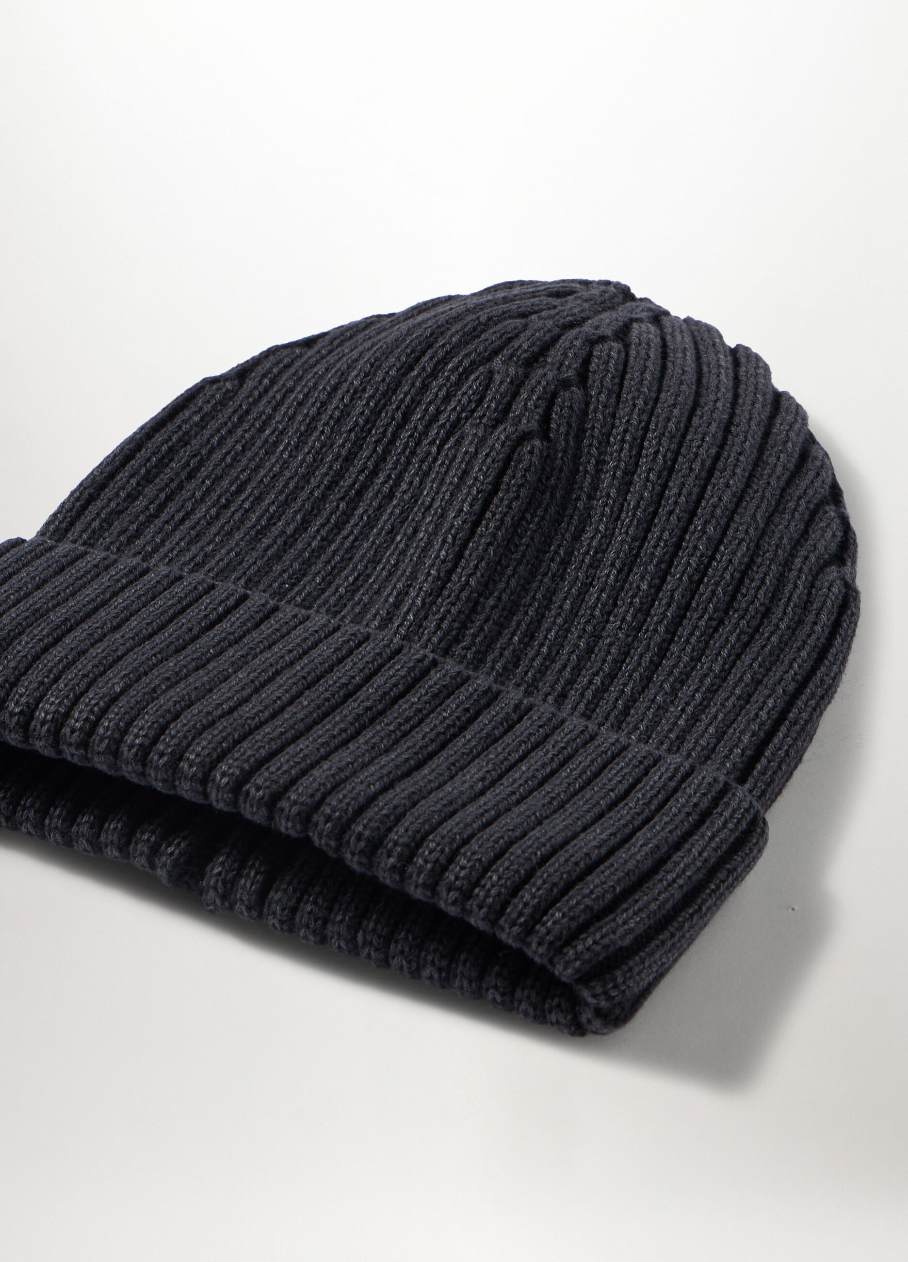 Berretto a coste in puro cotone uomo_2