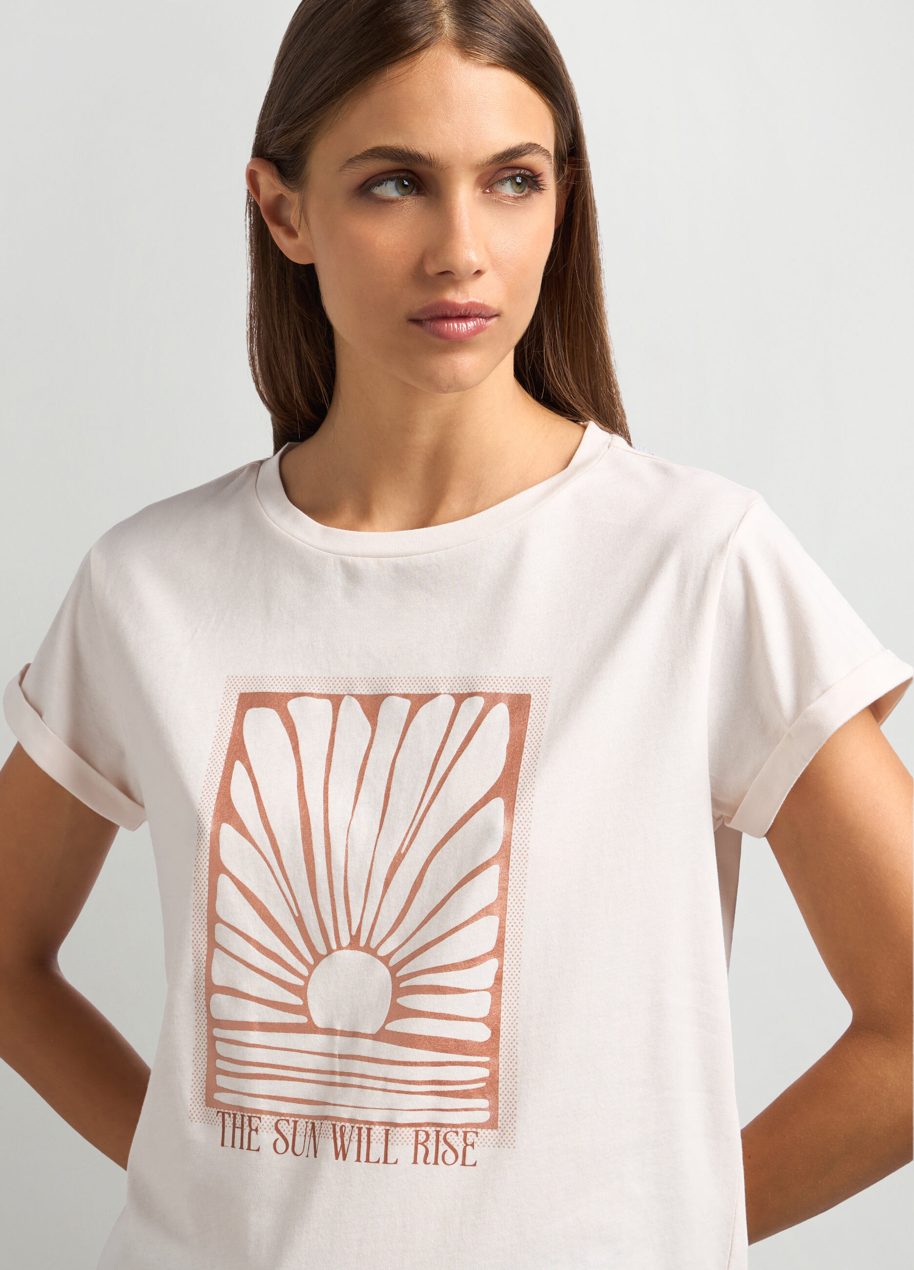 T-shirt in jersey di puro cotone donna_2