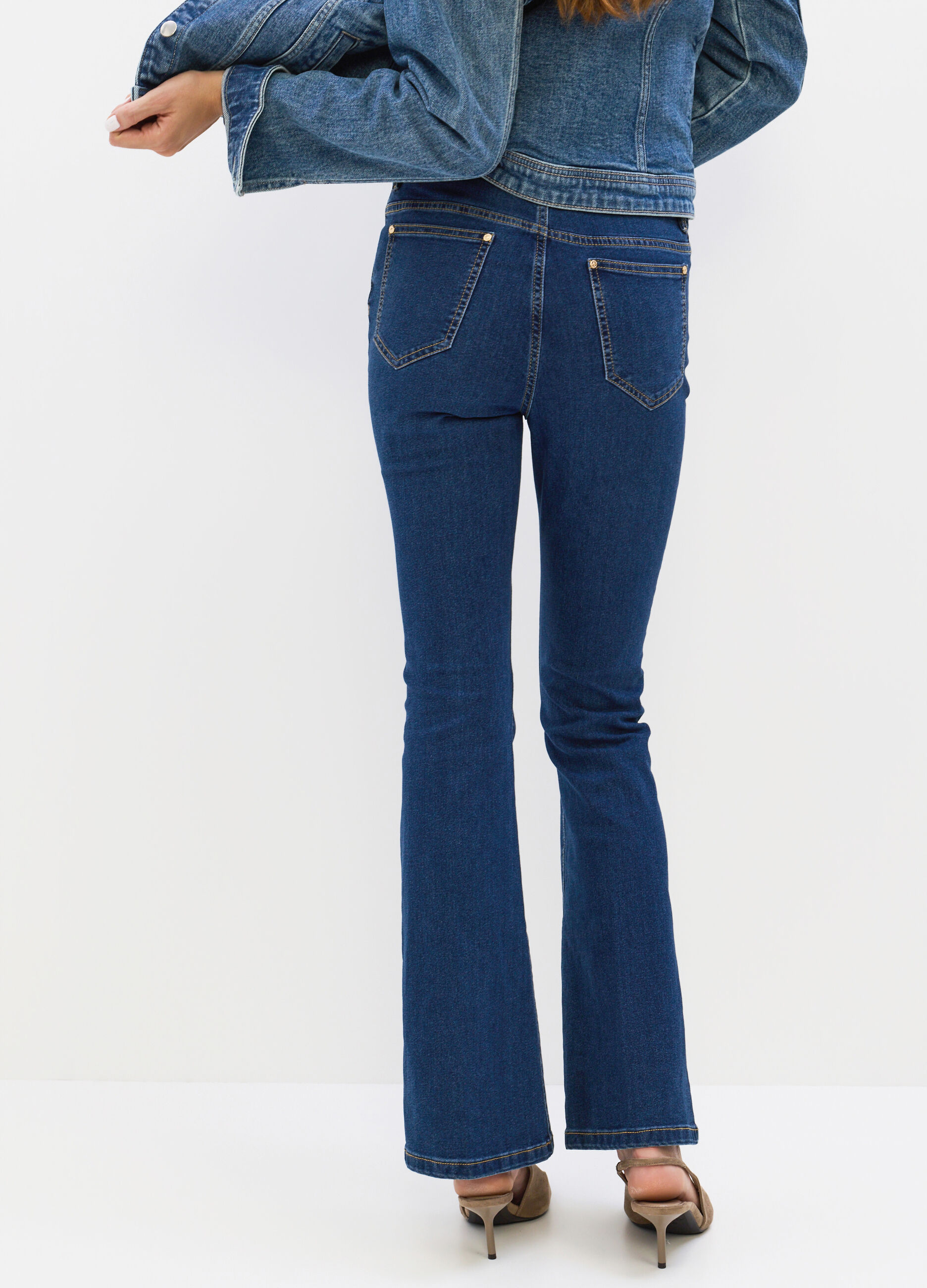 Treggings Flare Fit in denim stretch misto cotone donna_1