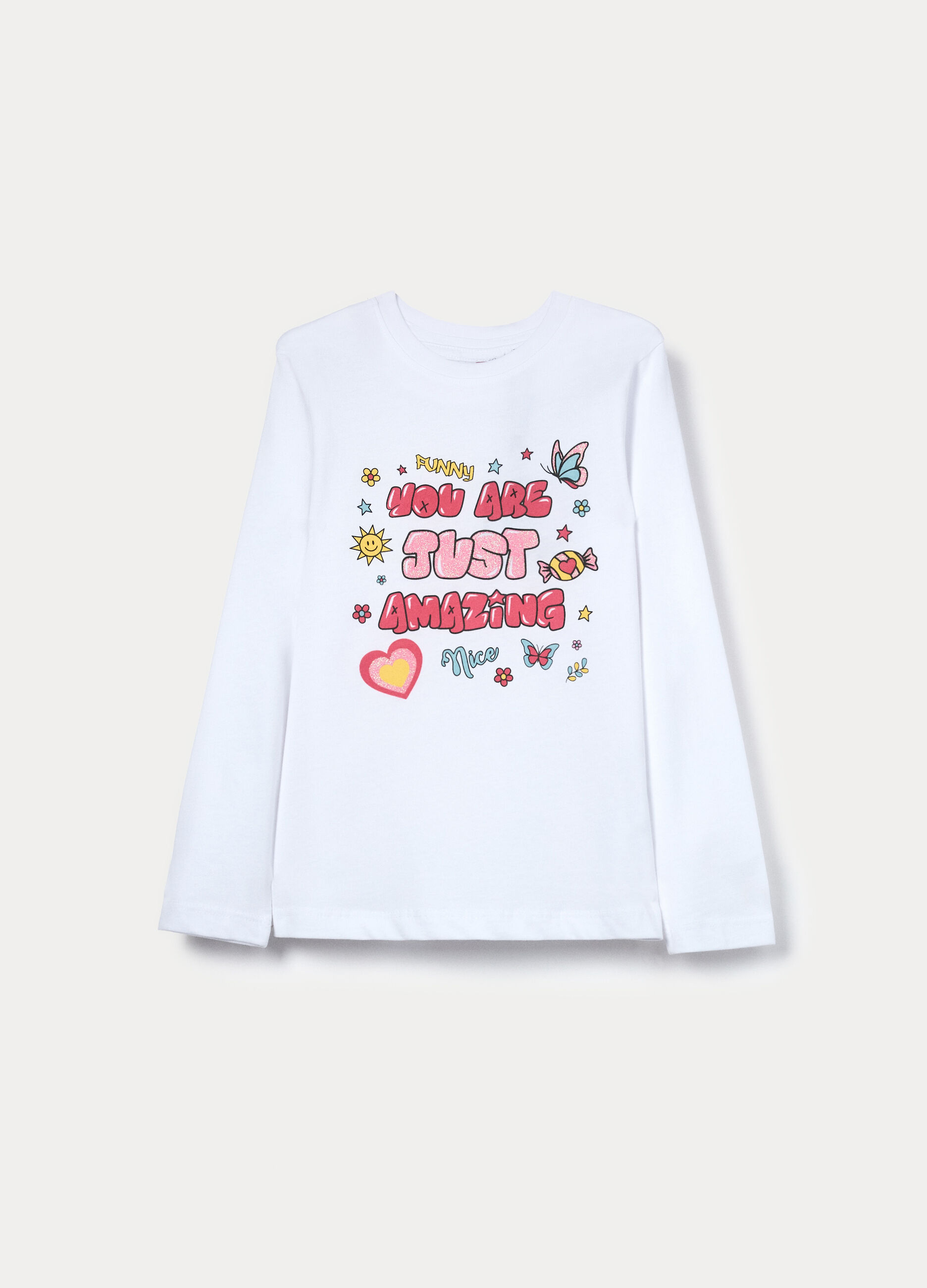 T-shirt in jersey di puro cotone bambina_0