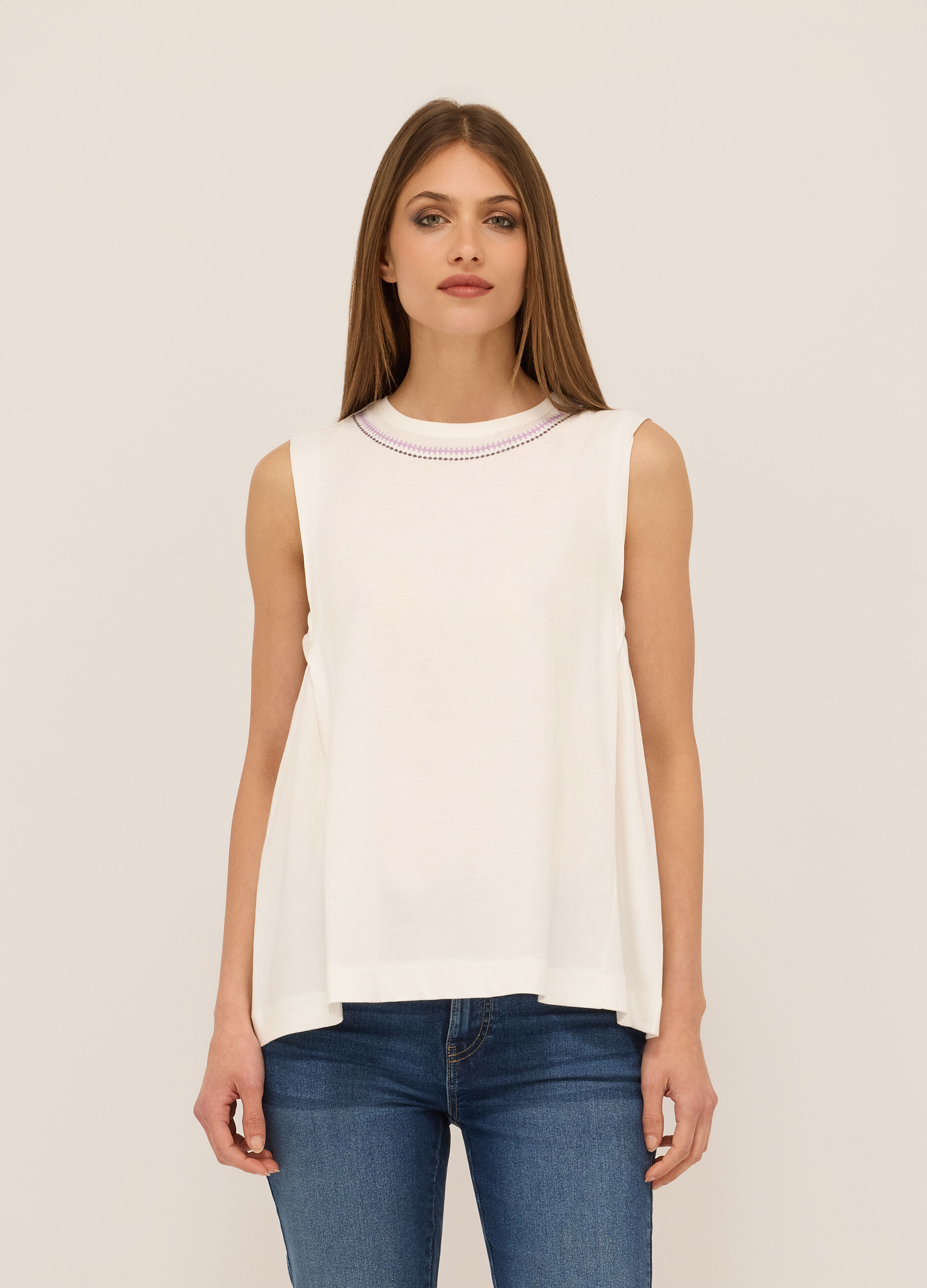 Canotta in jersey di puro cotone donna_0