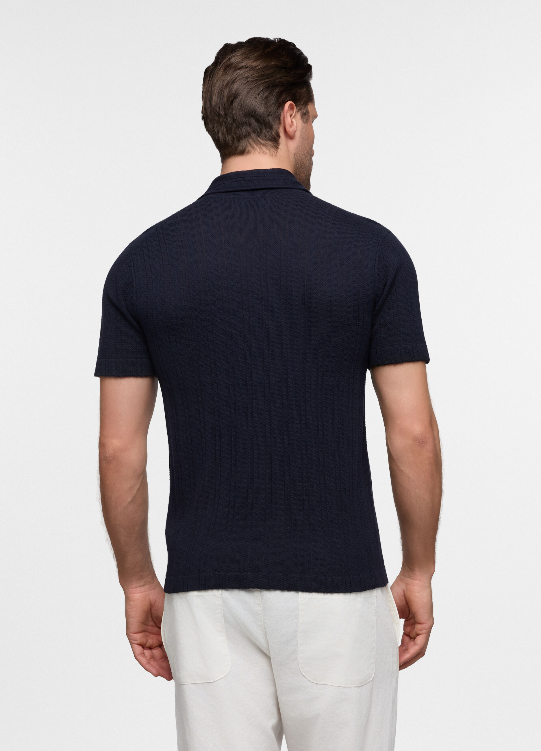 Polo a maniche corte in maglia uomo_1