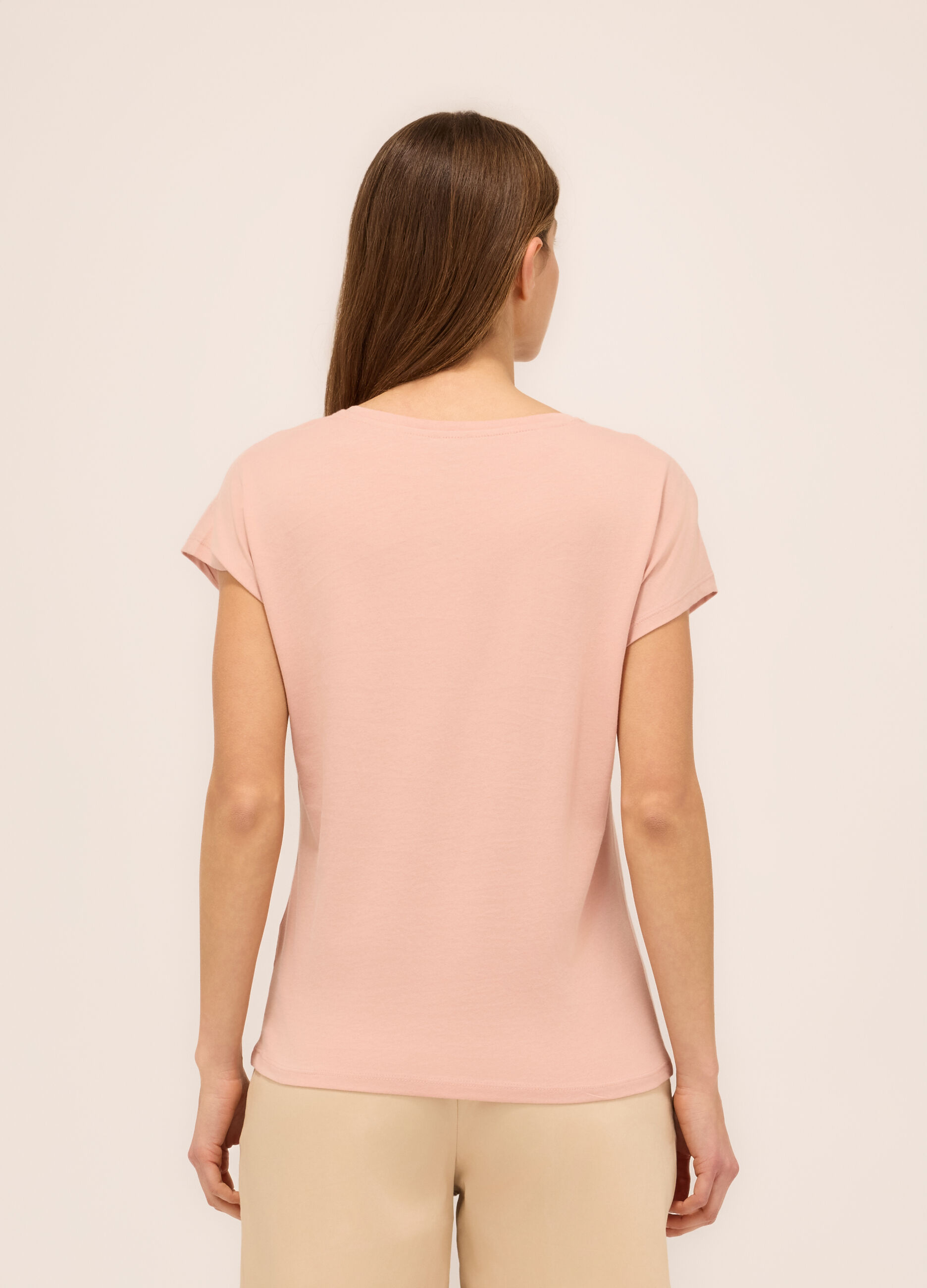 T-shirt in jersey di puro cotone donna_1