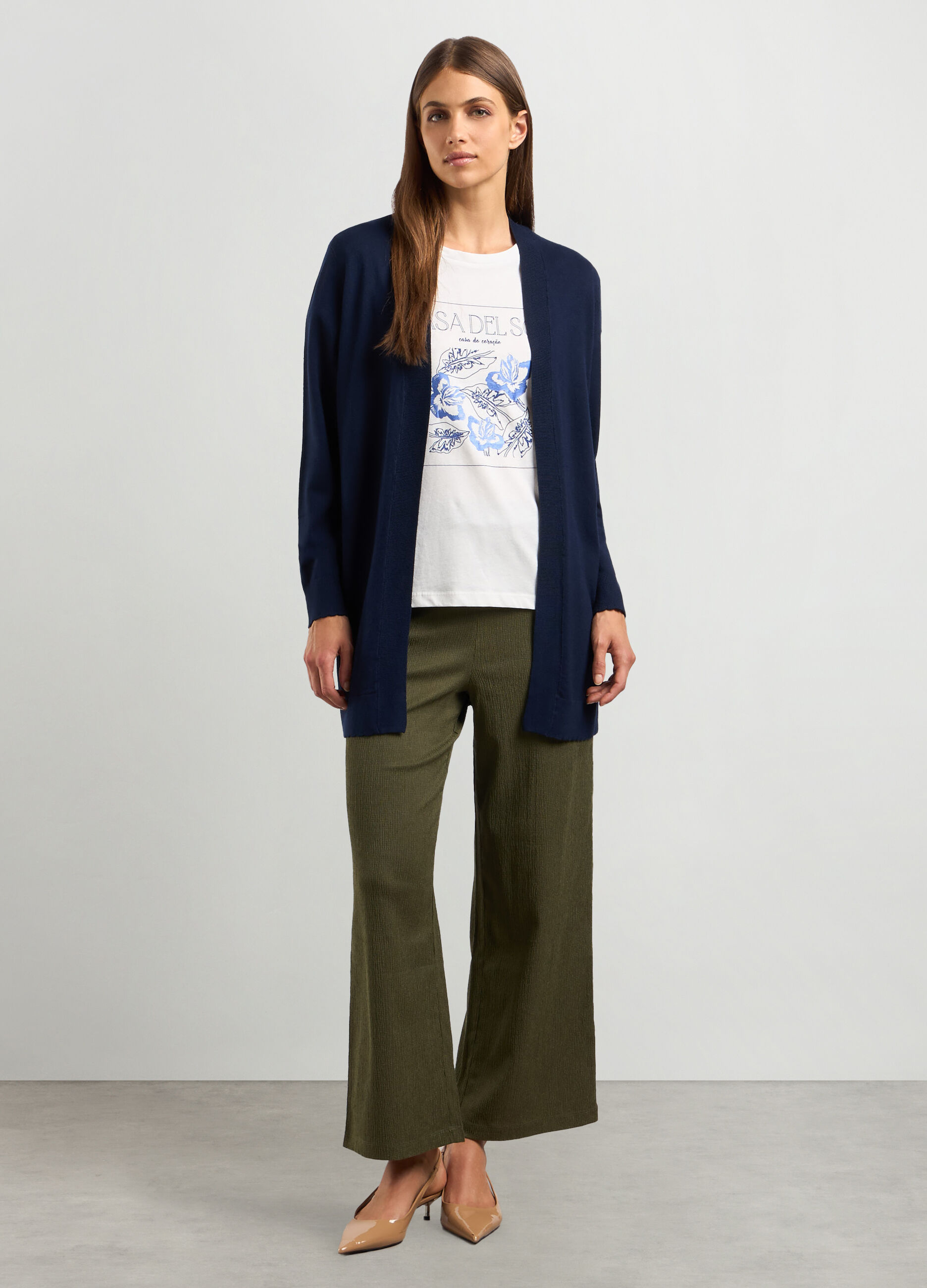 Cardigan aperto in misto viscosa donna_0