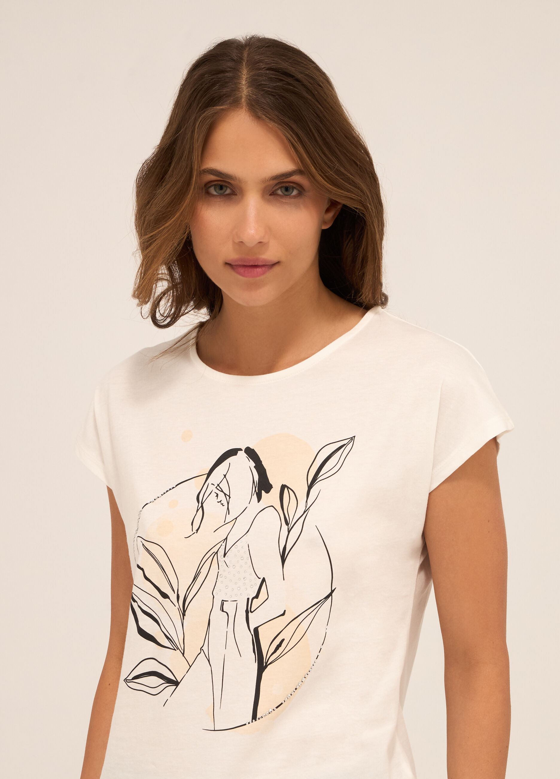T-shirt in jersey di puro cotone donna_2