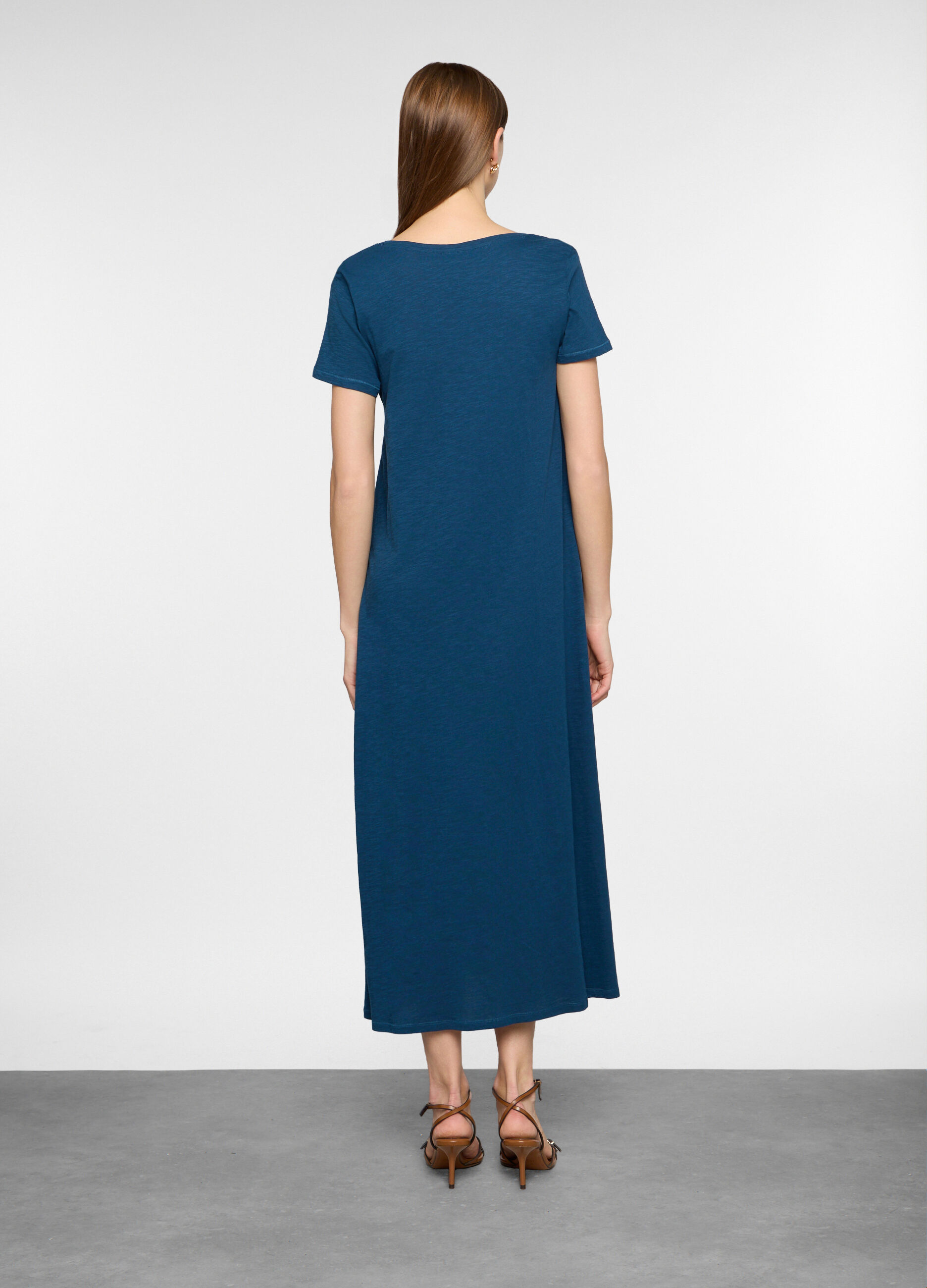 Abito lungo in jersey slub donna_1