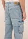 Jeans cargo in denim di puro cotone uomo_3