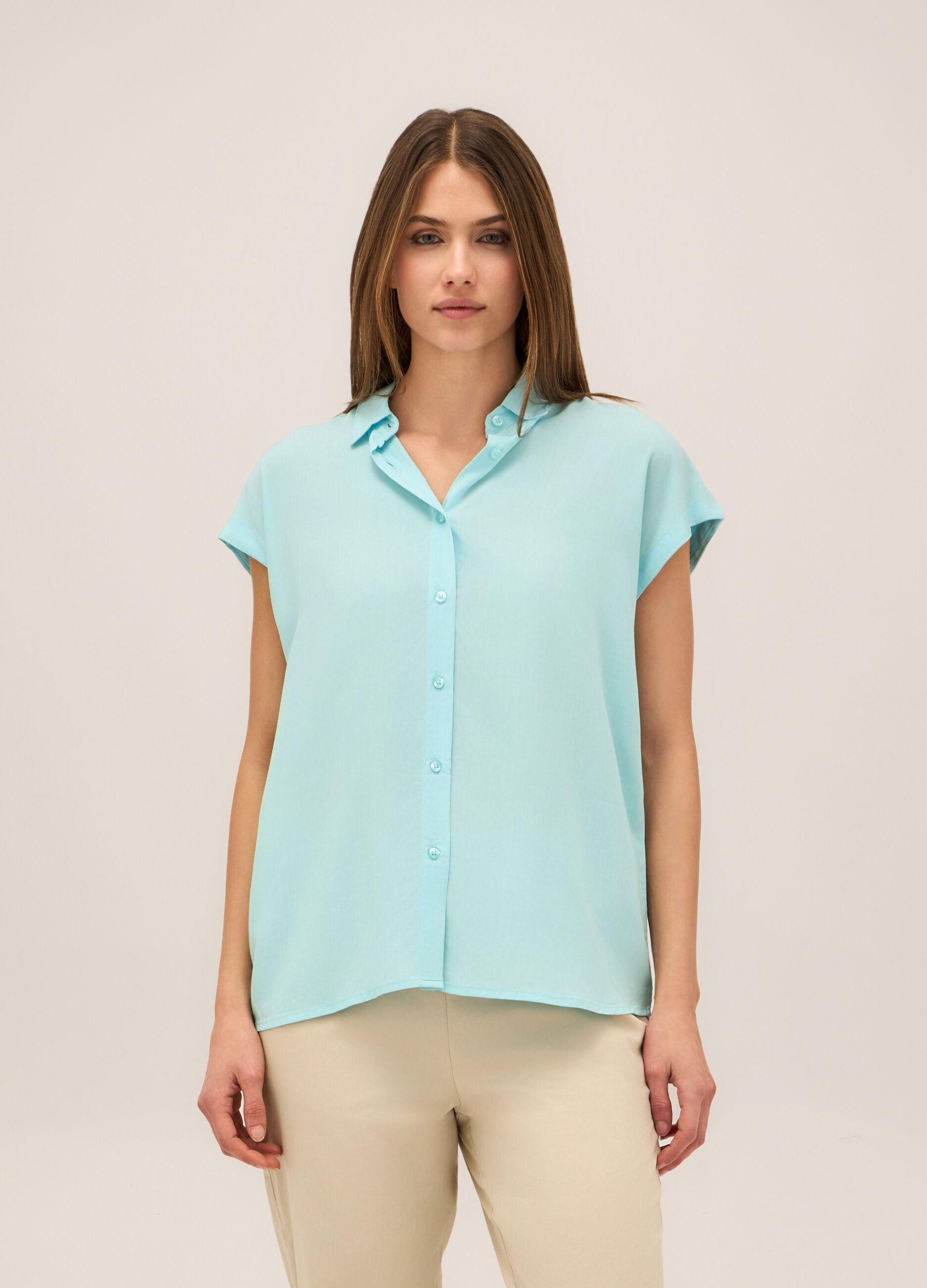 Camicia kimono in pura viscosa donna