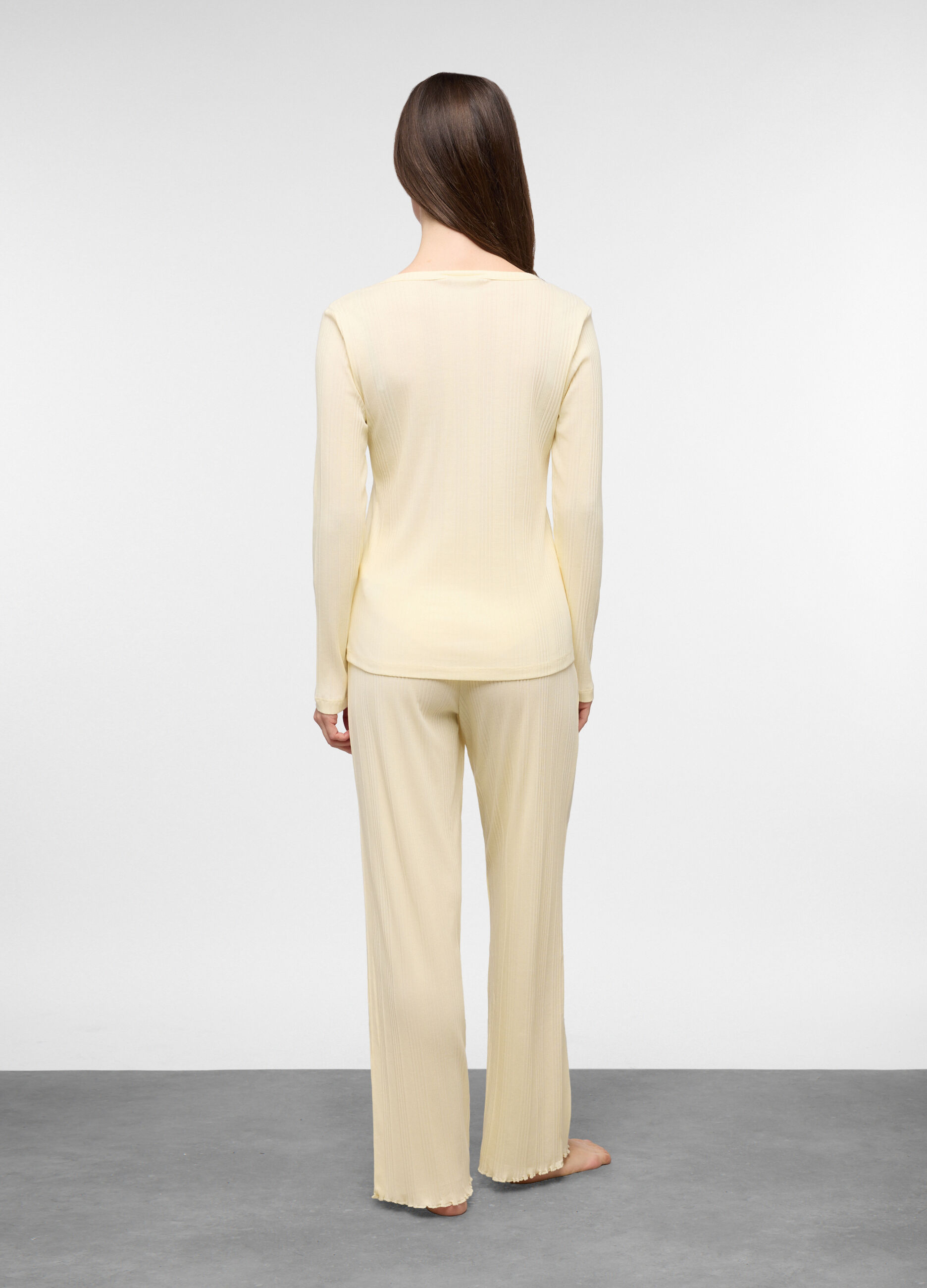 Set pigiama lungo in misto cotone stretch donna_1