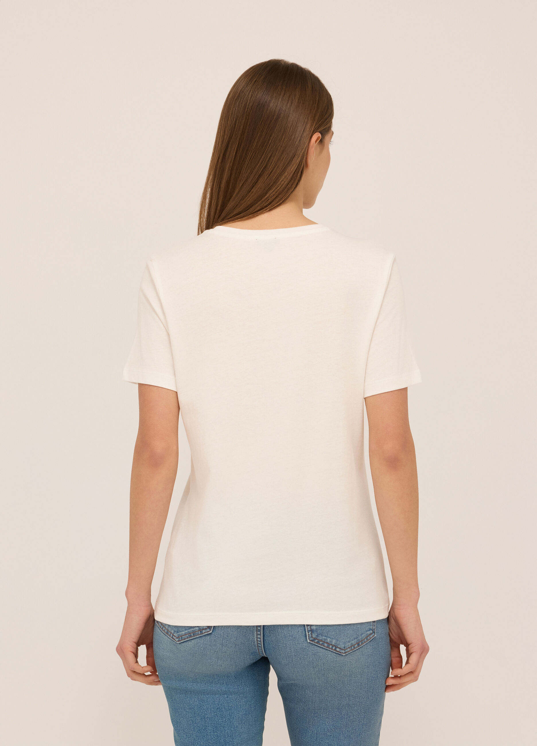 T-shirt in jersey di puro cotone donna_1