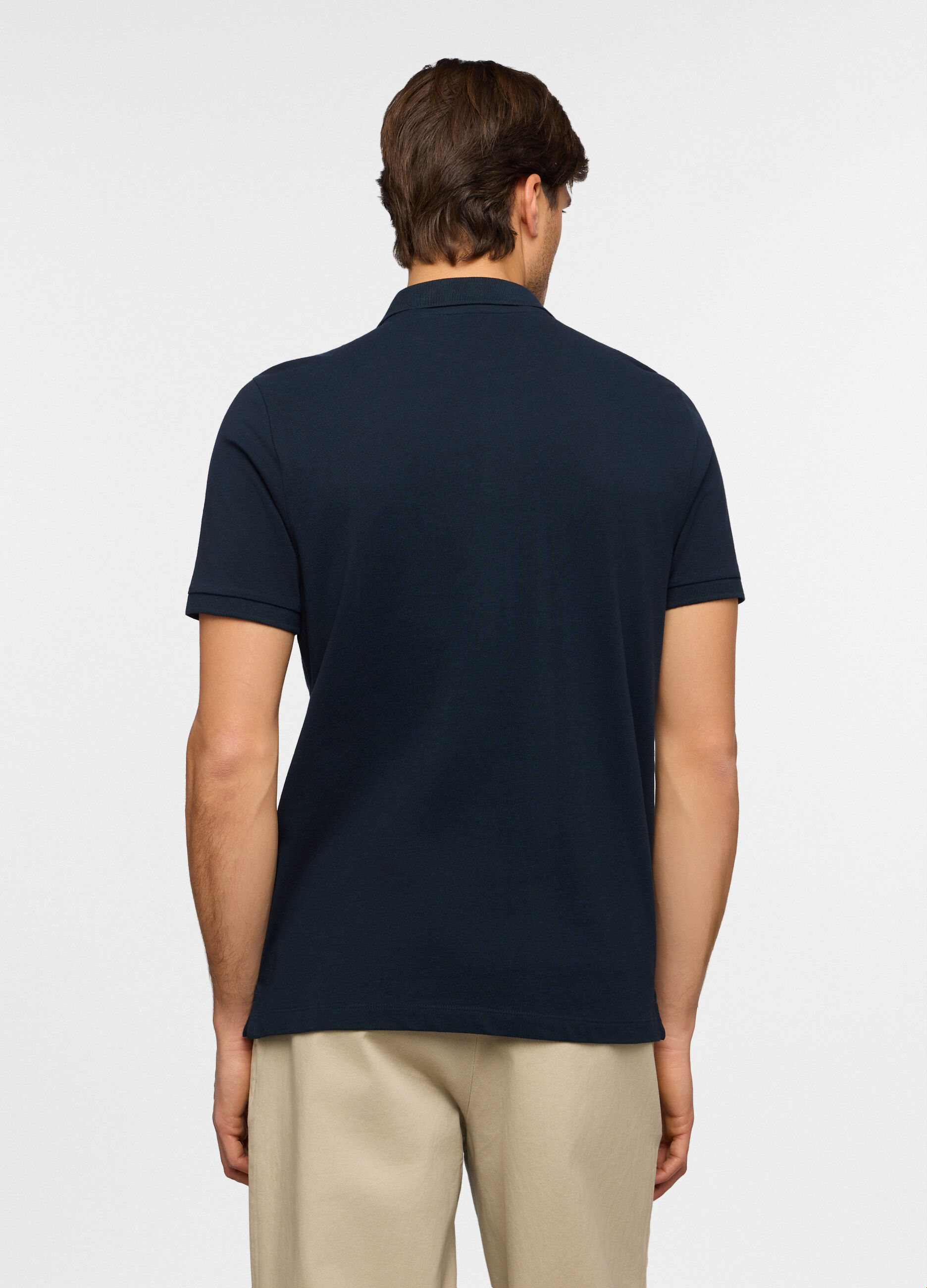 Polo a maniche corte in piquet di cotone uomo_1