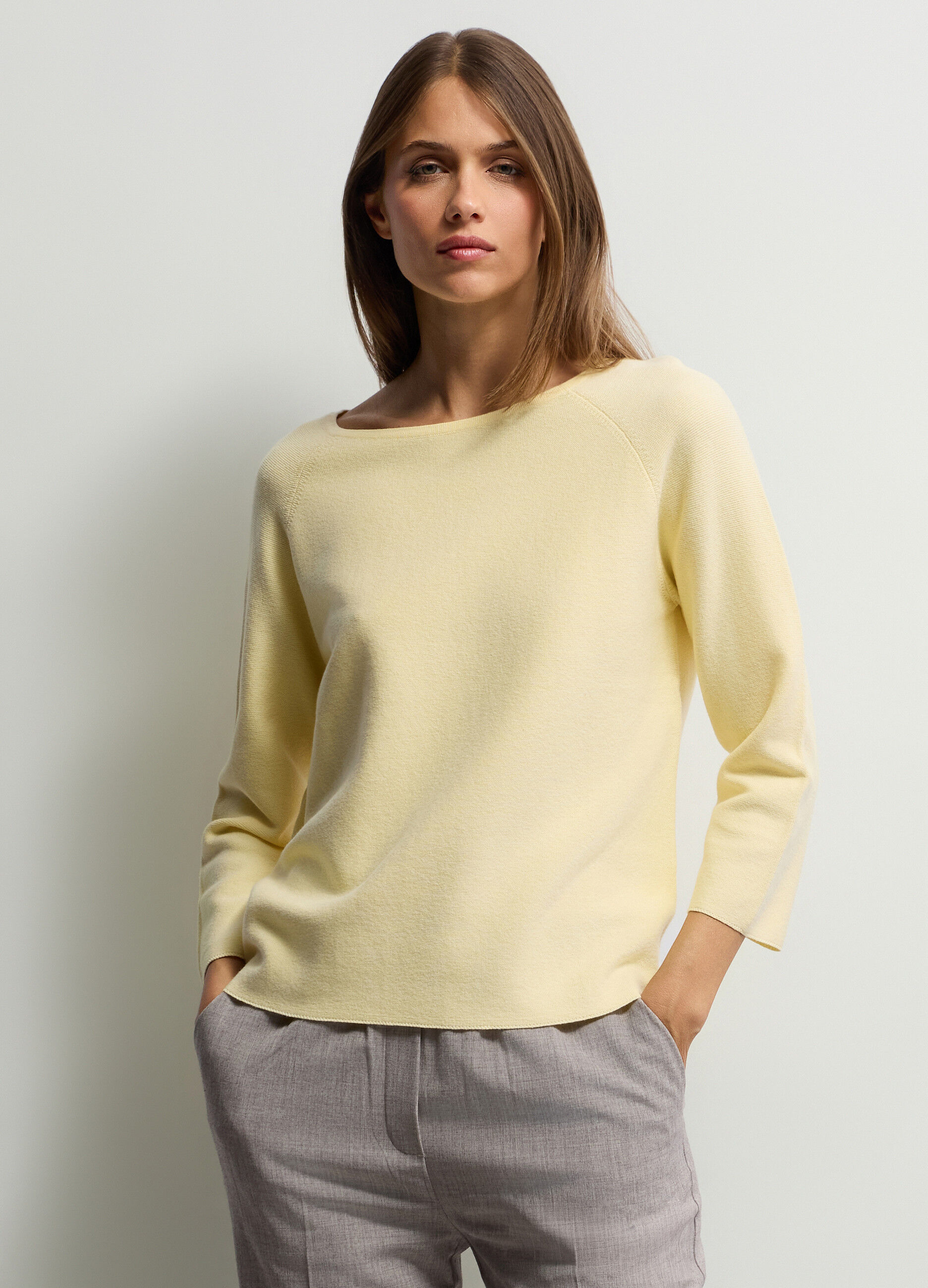 Pullover girocollo rasato donna_0