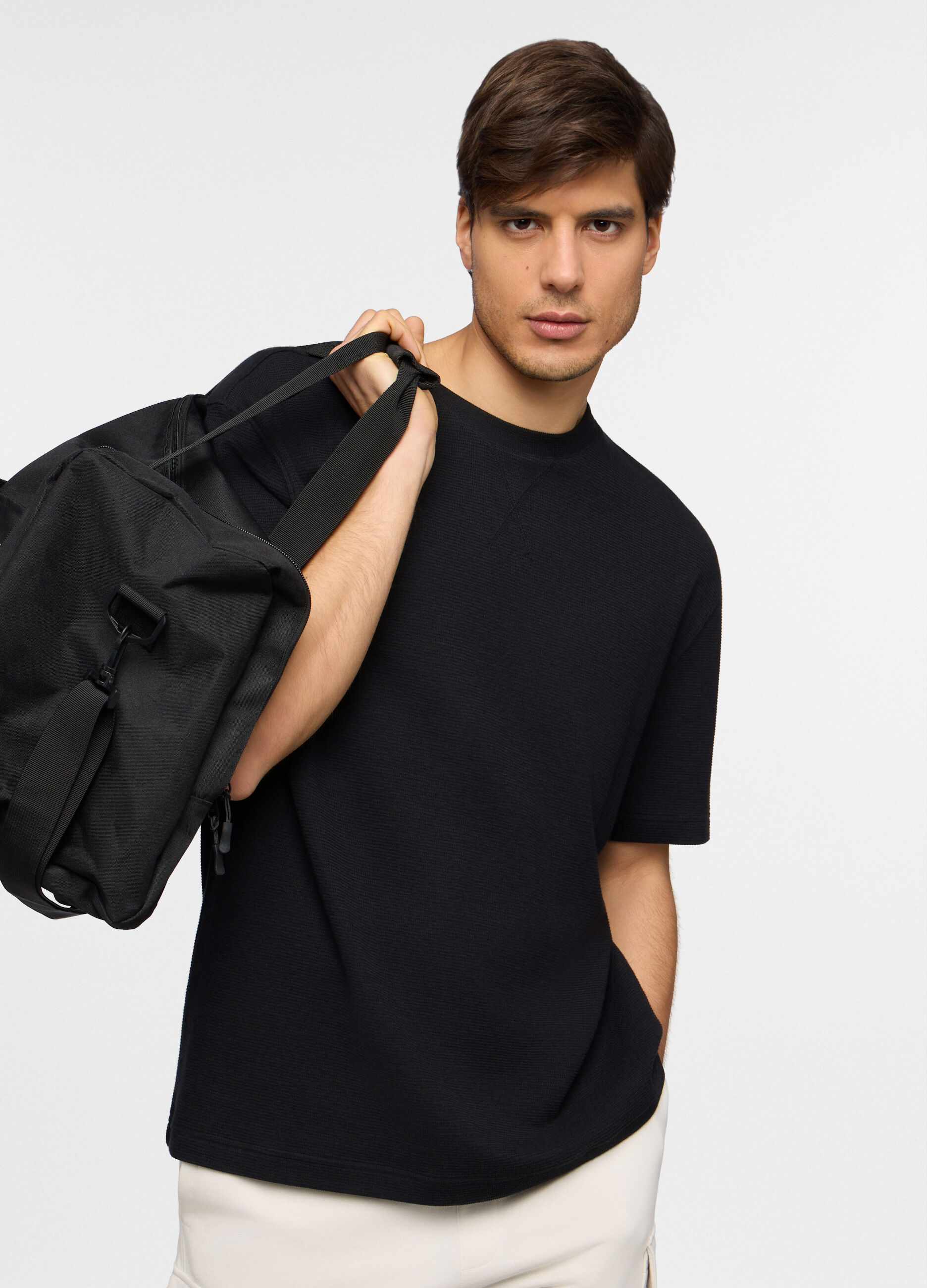 Maglia a maniche corte in felpa di cotone uomo_0