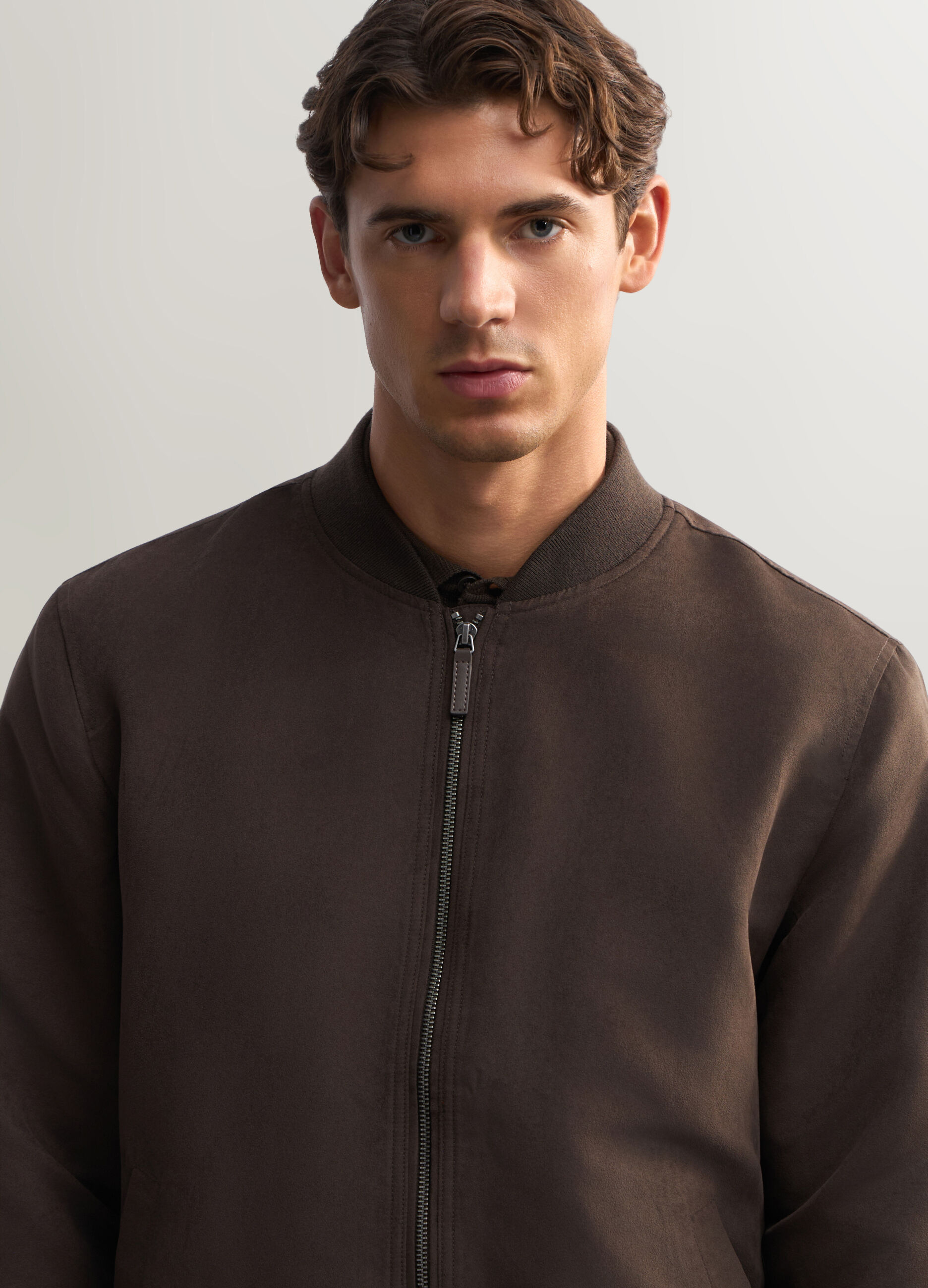 Bomber scamosciata uomo