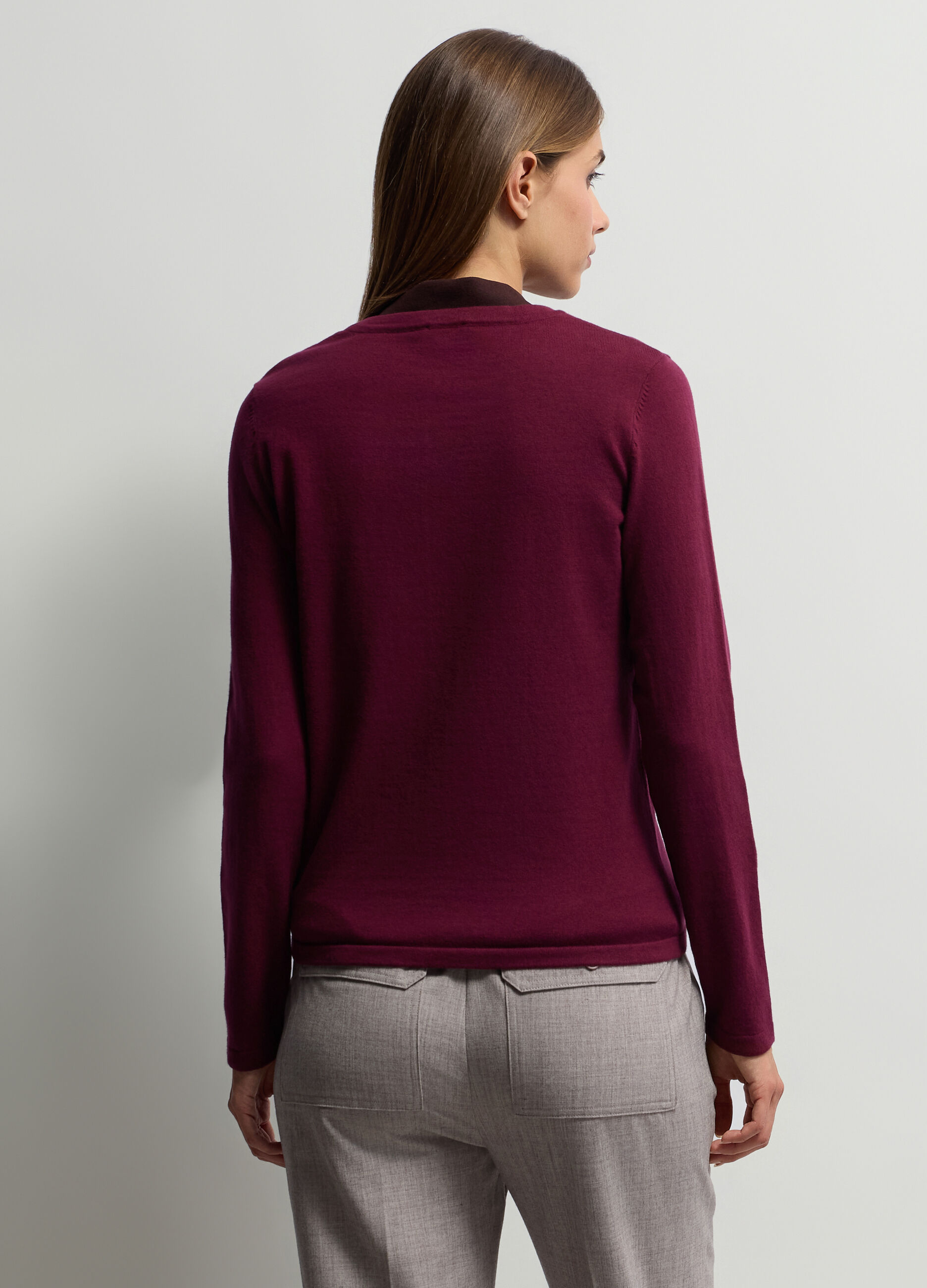 Cardigan girocollo rasato donna_1