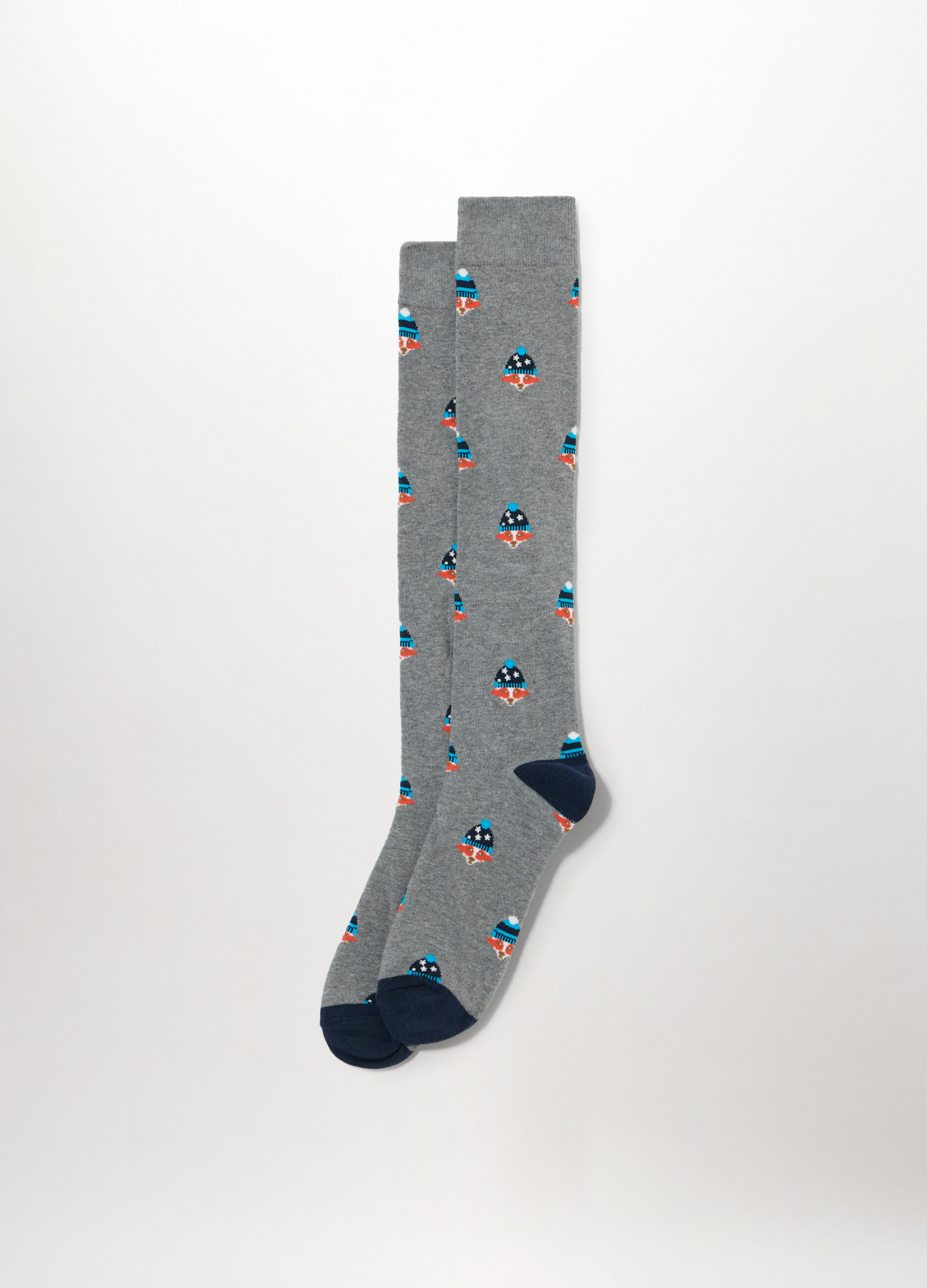 Calze lunghe in cotone stretch a fantasia uomo_0