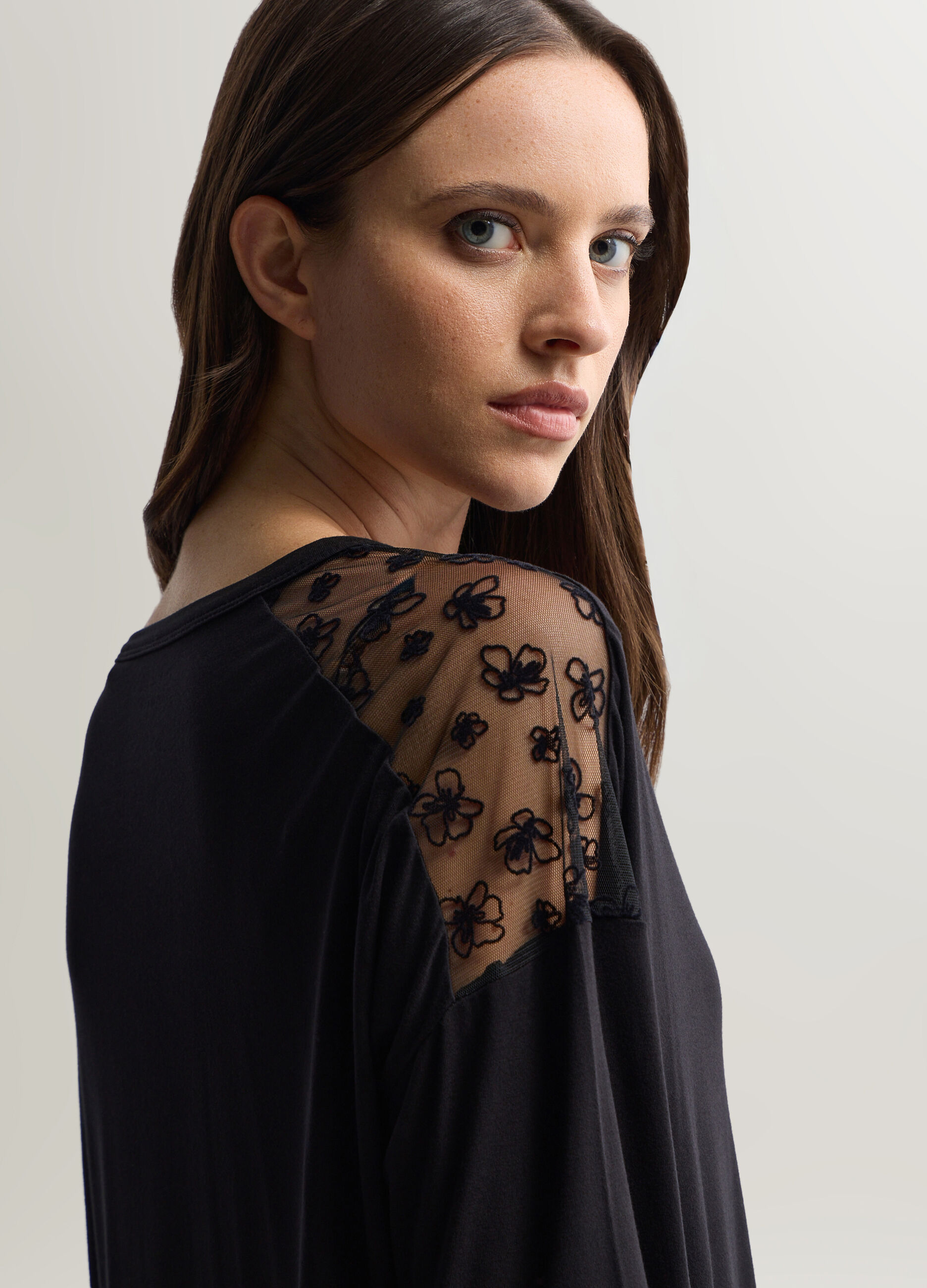 T-shirt girocollo stretch donna_2