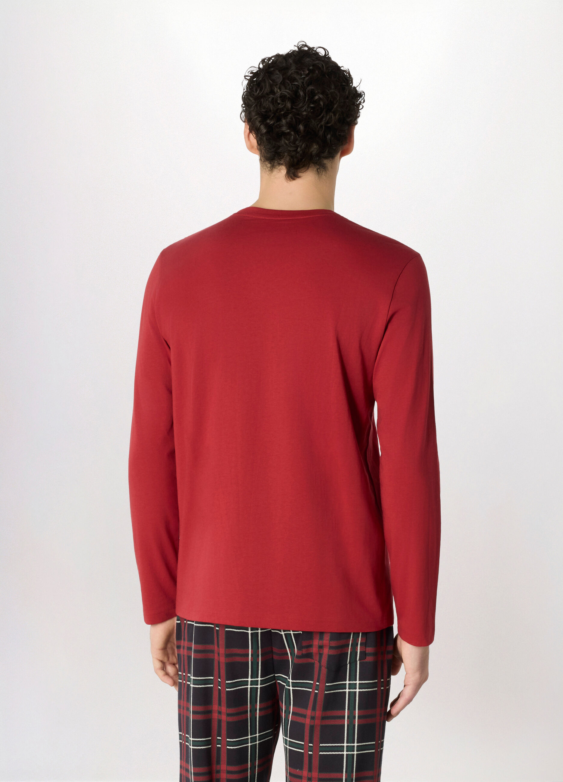 Maglia pigiama a maniche lunghe in cotone uomo_1