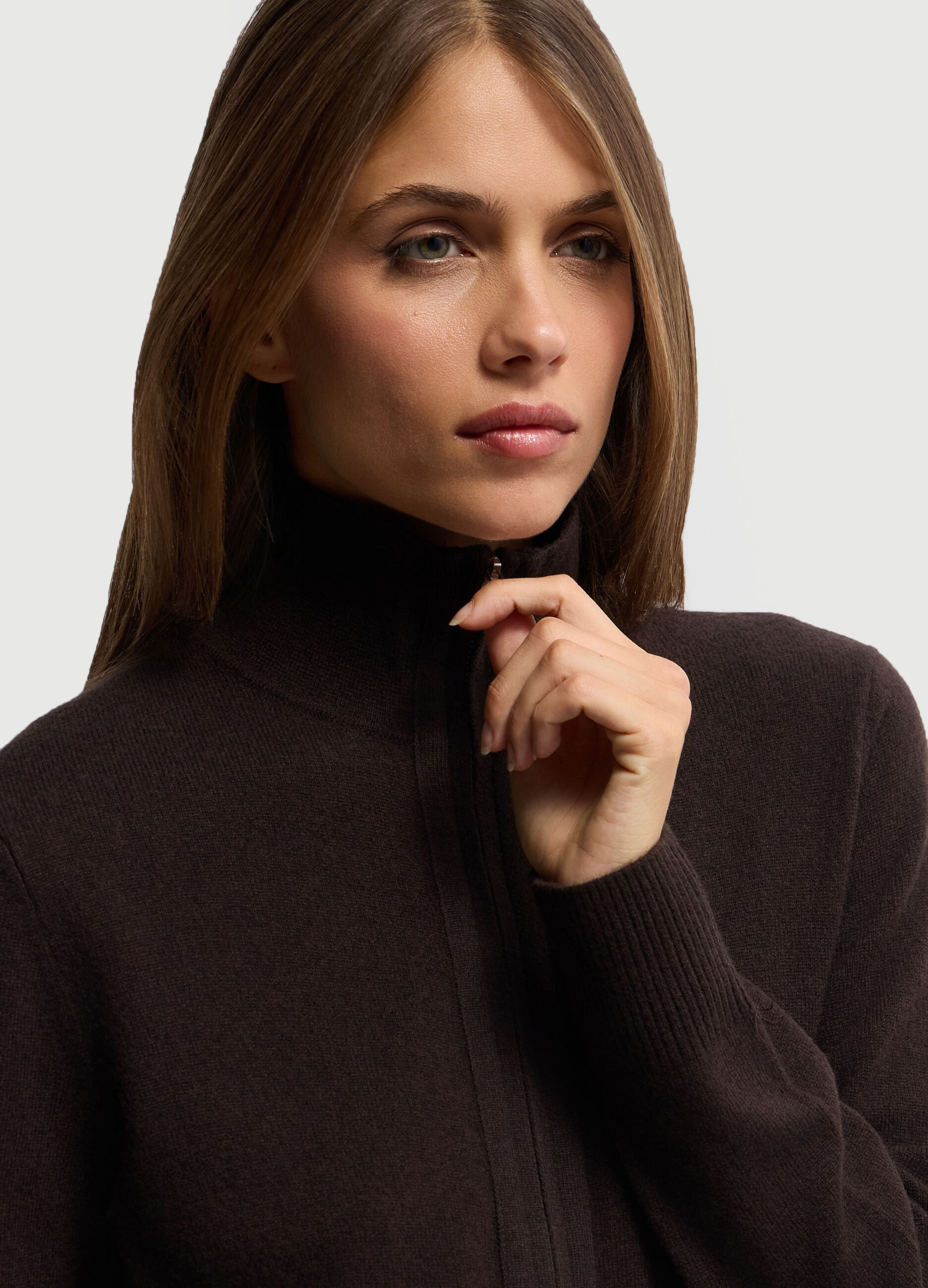 Cardigan full zip misto cashmere dona_2