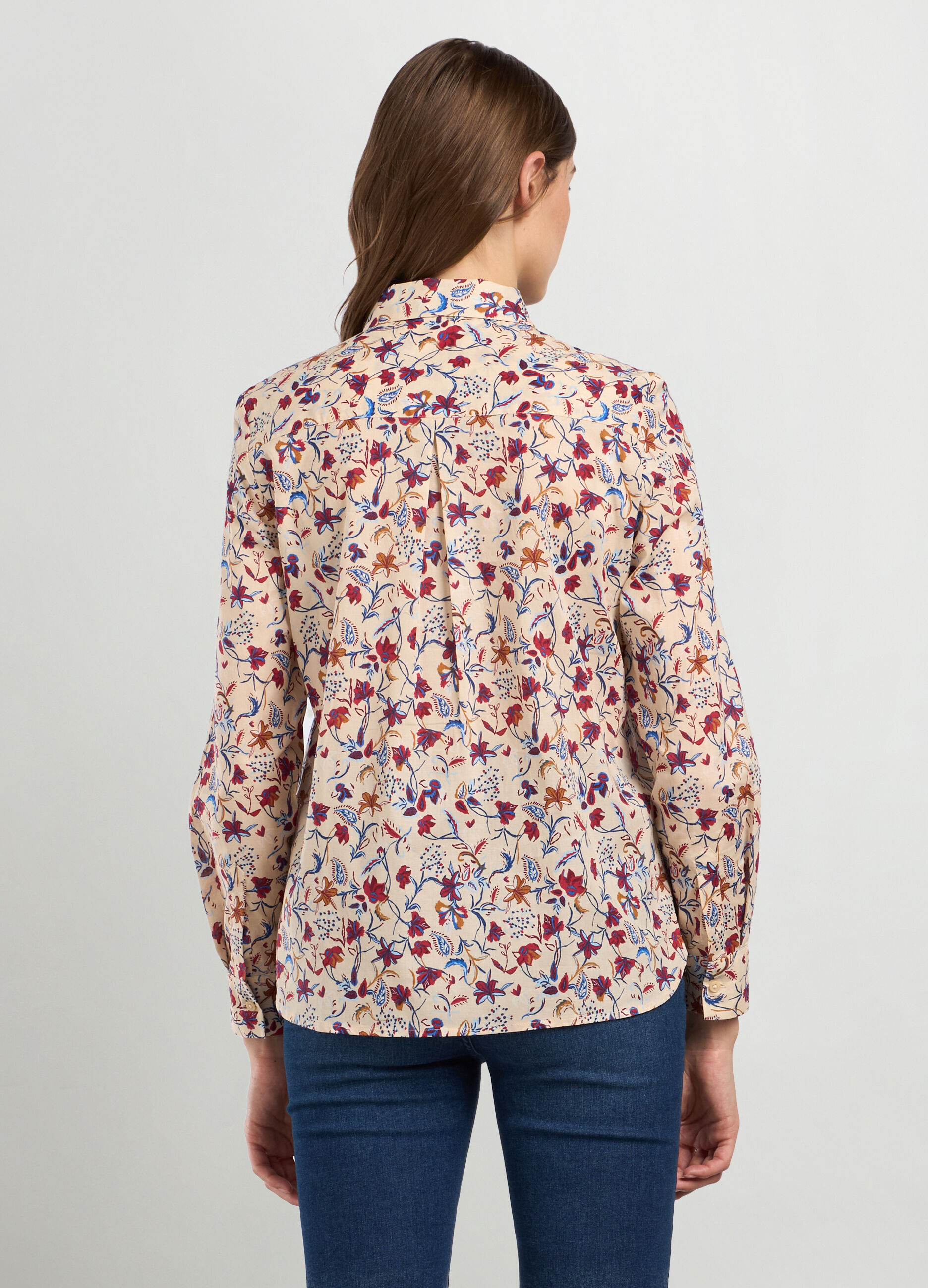 Camicia in puro cotone con stampa donna_1