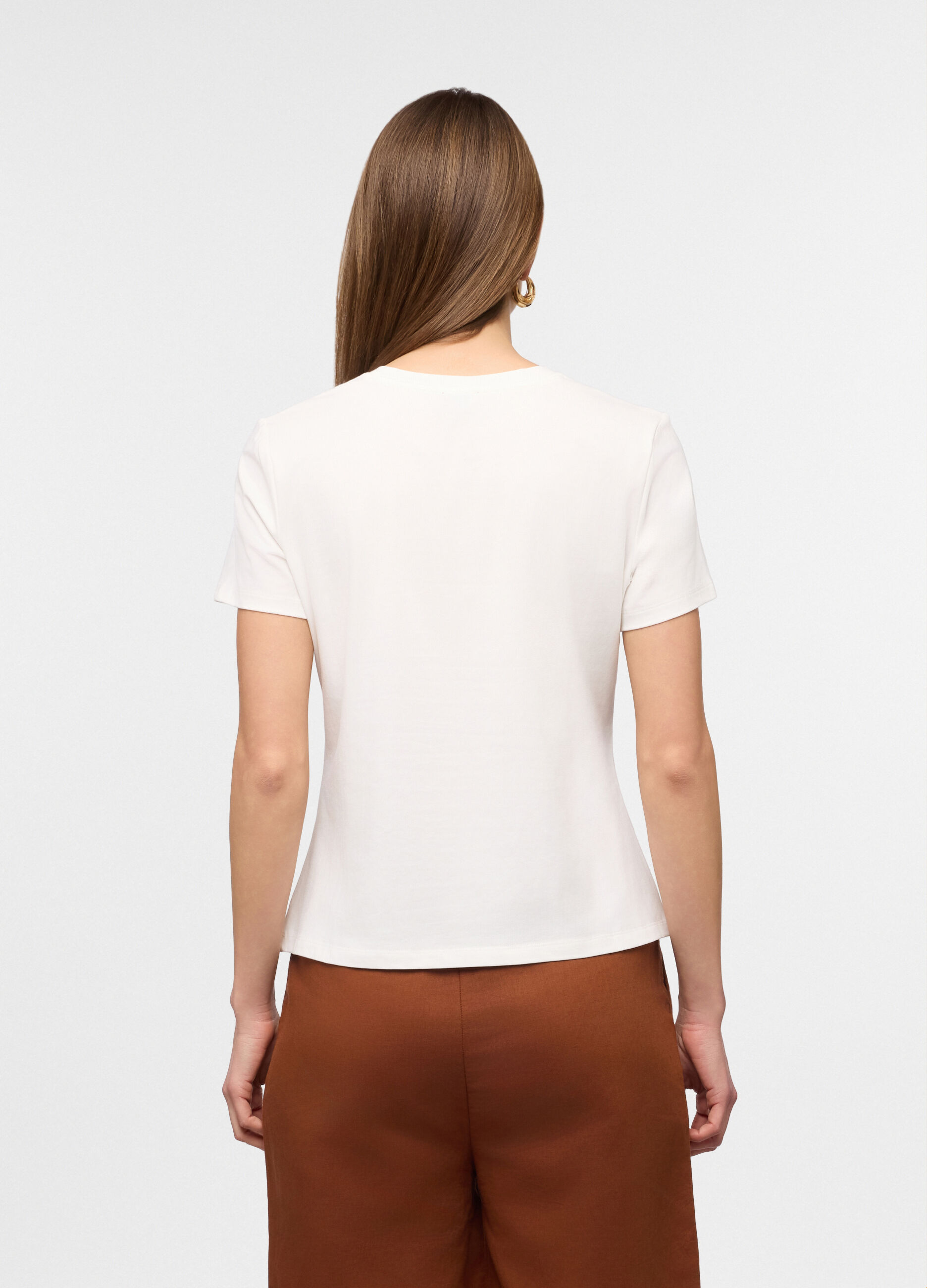 T-shirt girocollo stretch donna_1