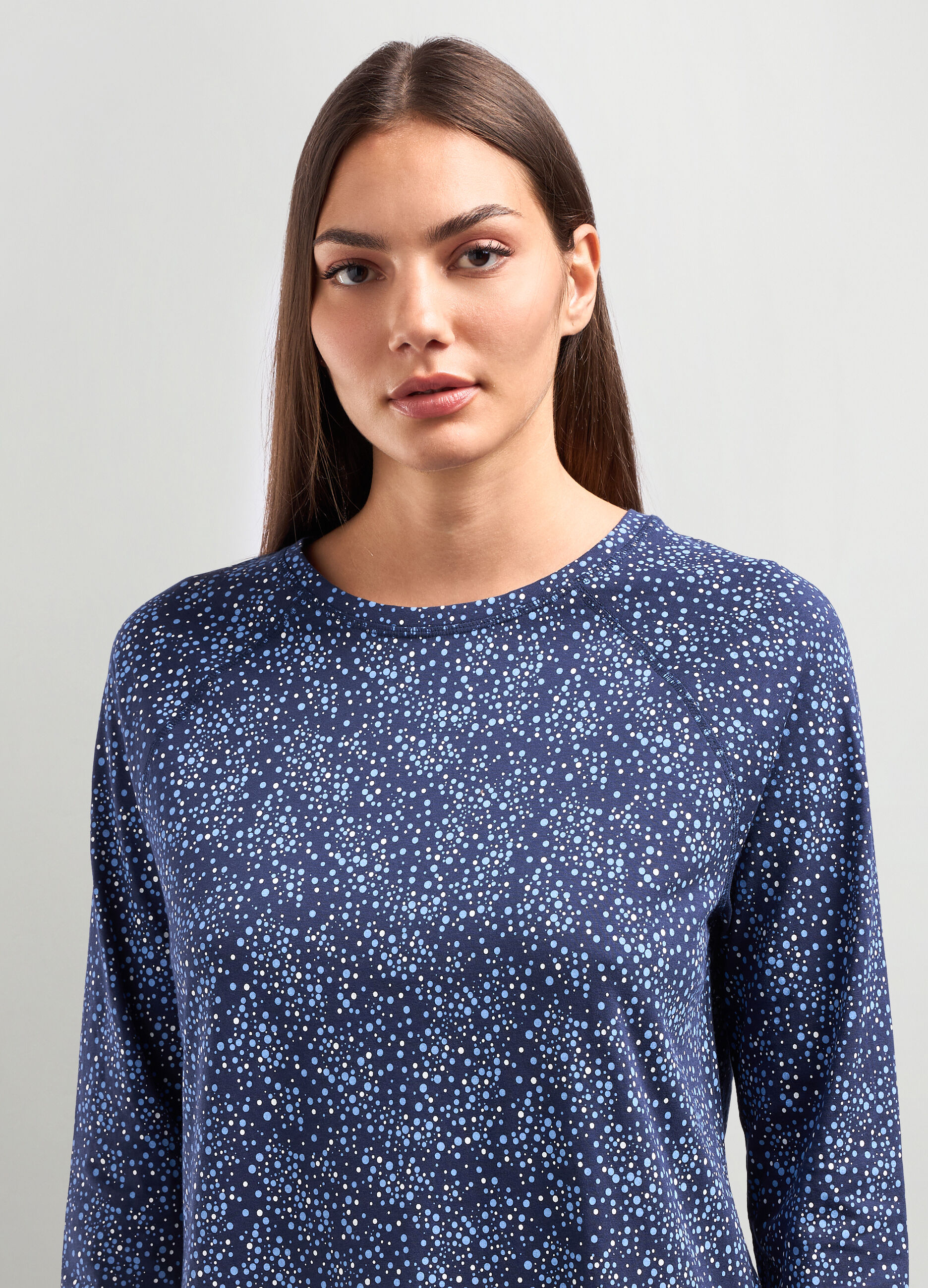 T-shirt pigiama lungo in puro cotone donna_2