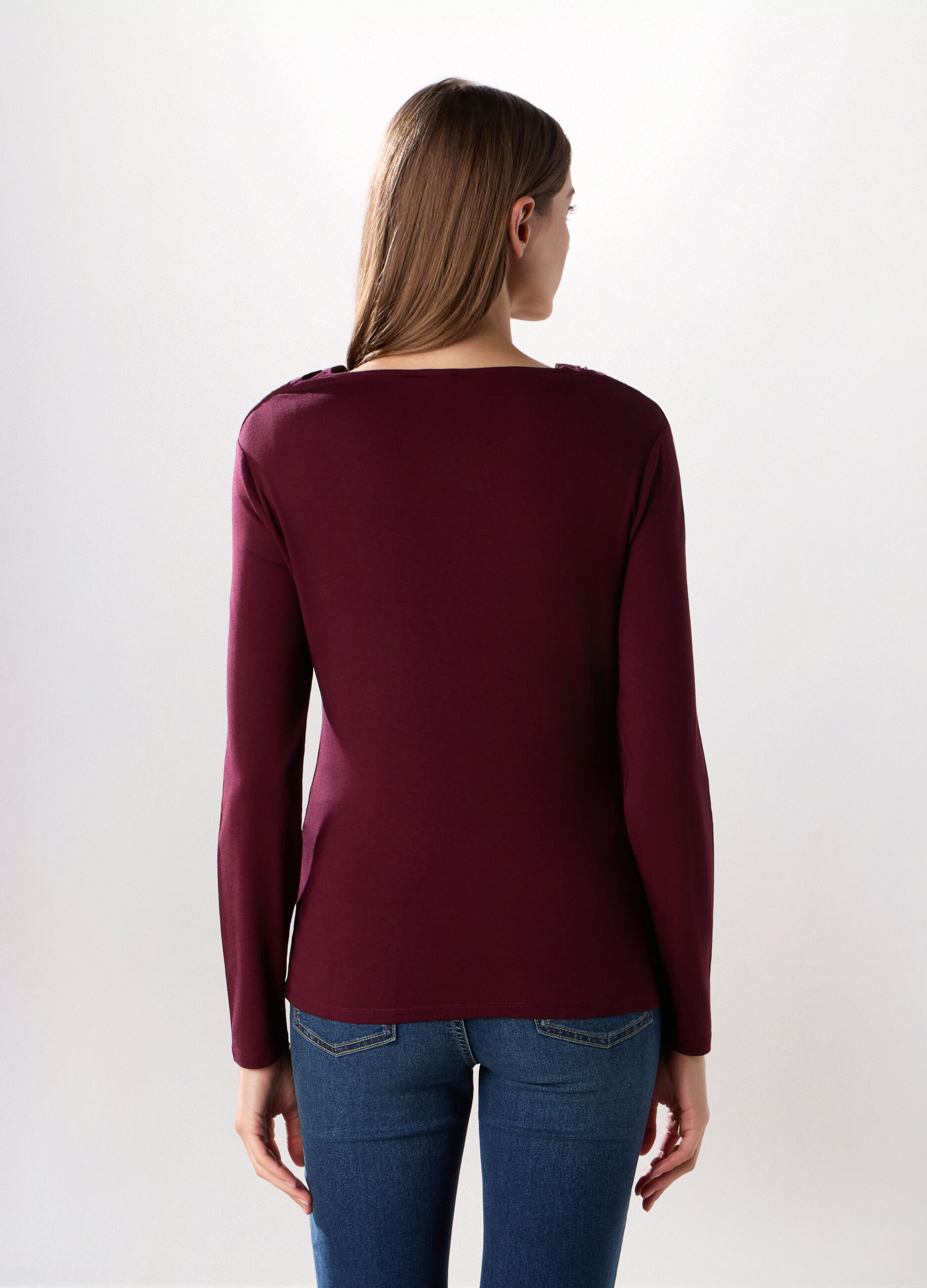 T-shirt in jersey di viscosa stretch donna _1