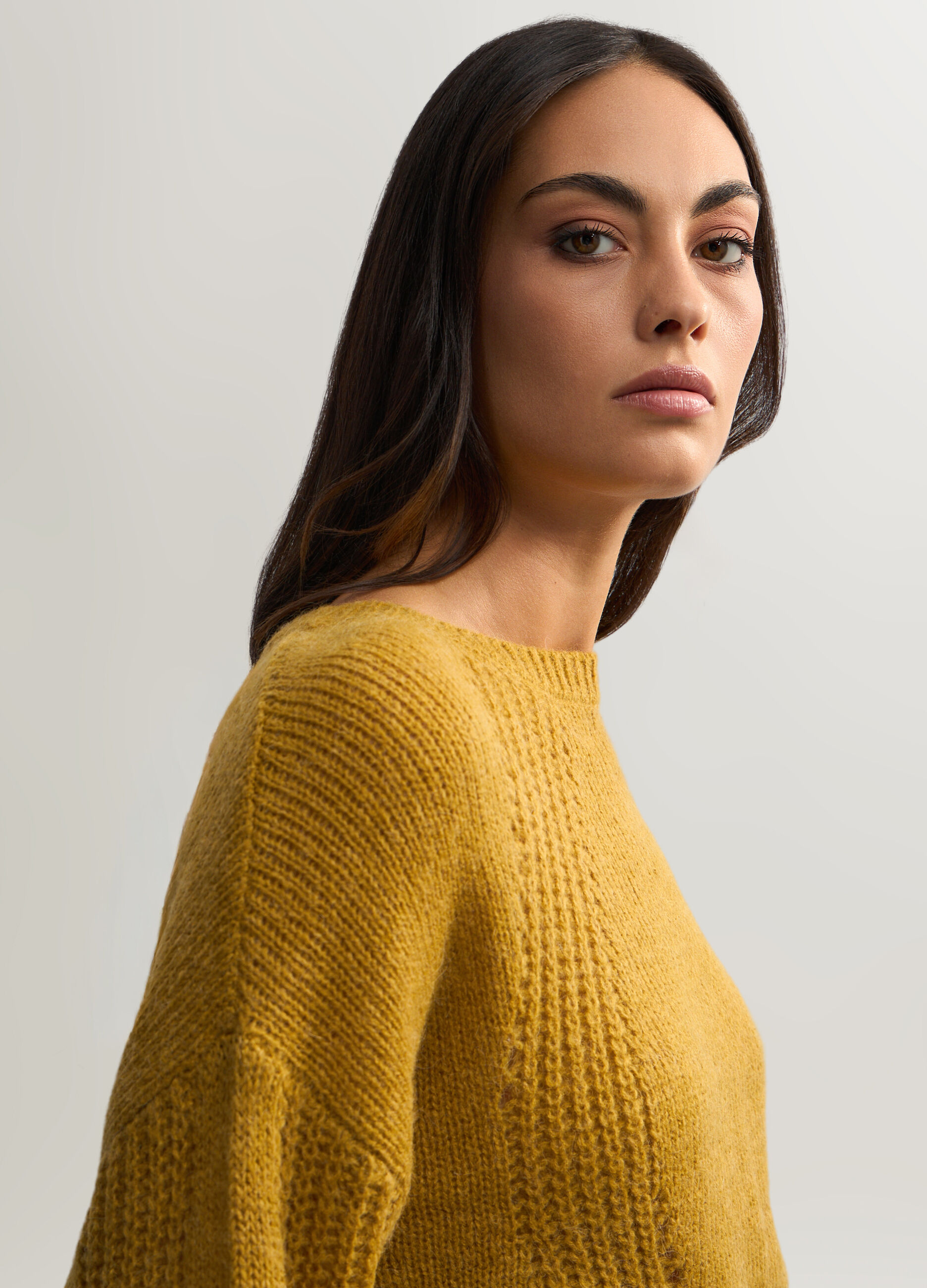 Pullover girocollo misto lana di Alpaca donna_2