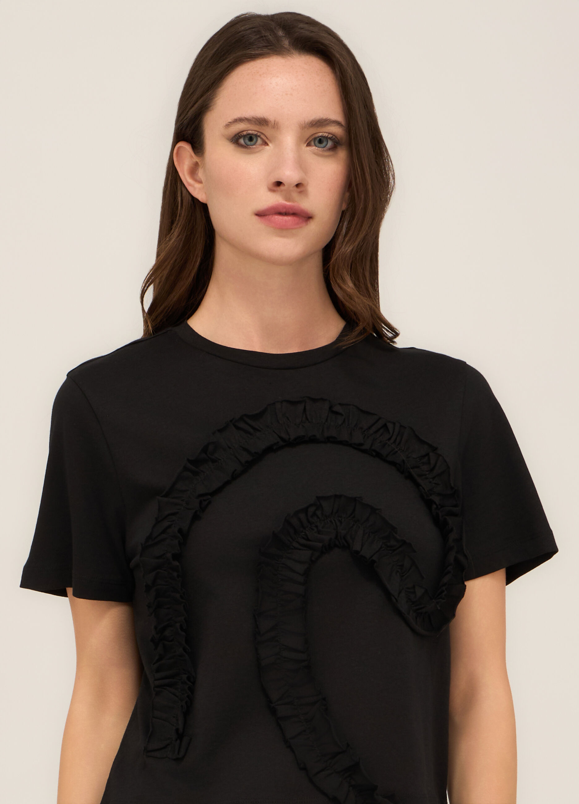 T-shirt in jersey di cotone stretch donna_2