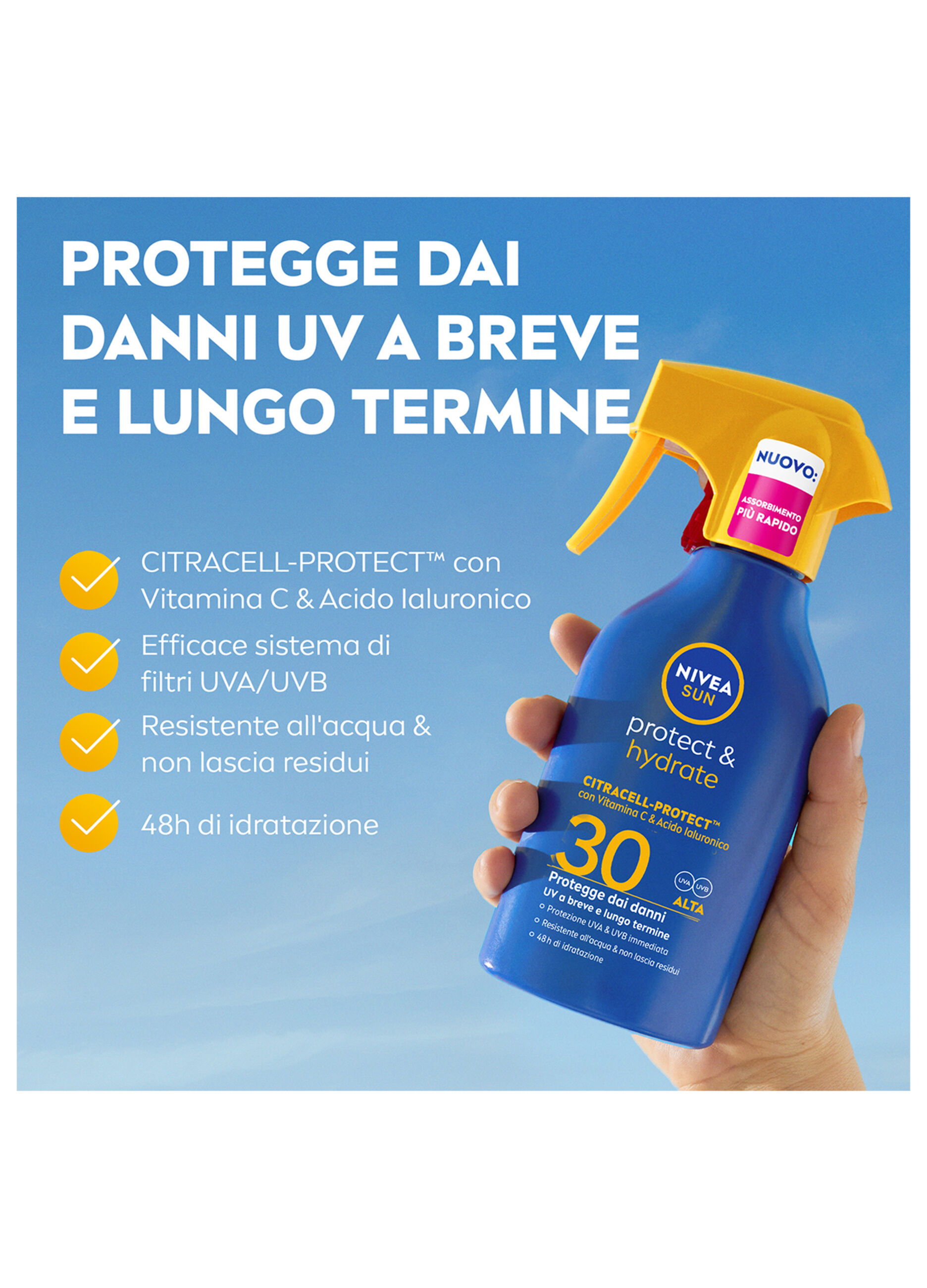 Nivea Sun Spray Solare Protect & Hydrate SPF50+ 270 ml, Crema solare 50+ idratante per 48 ore_2