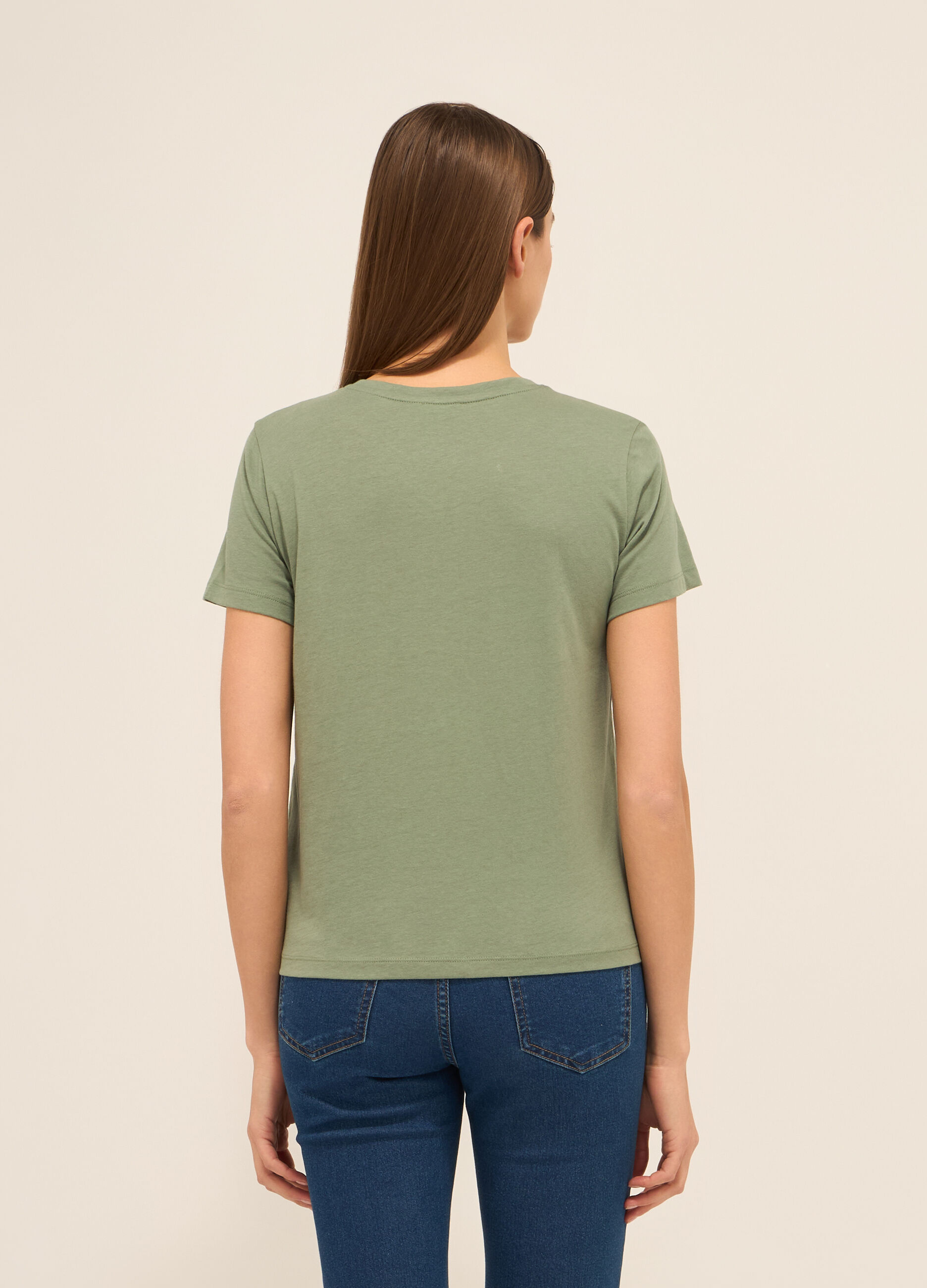 T-shirt in jersey di puro cotone donna_1