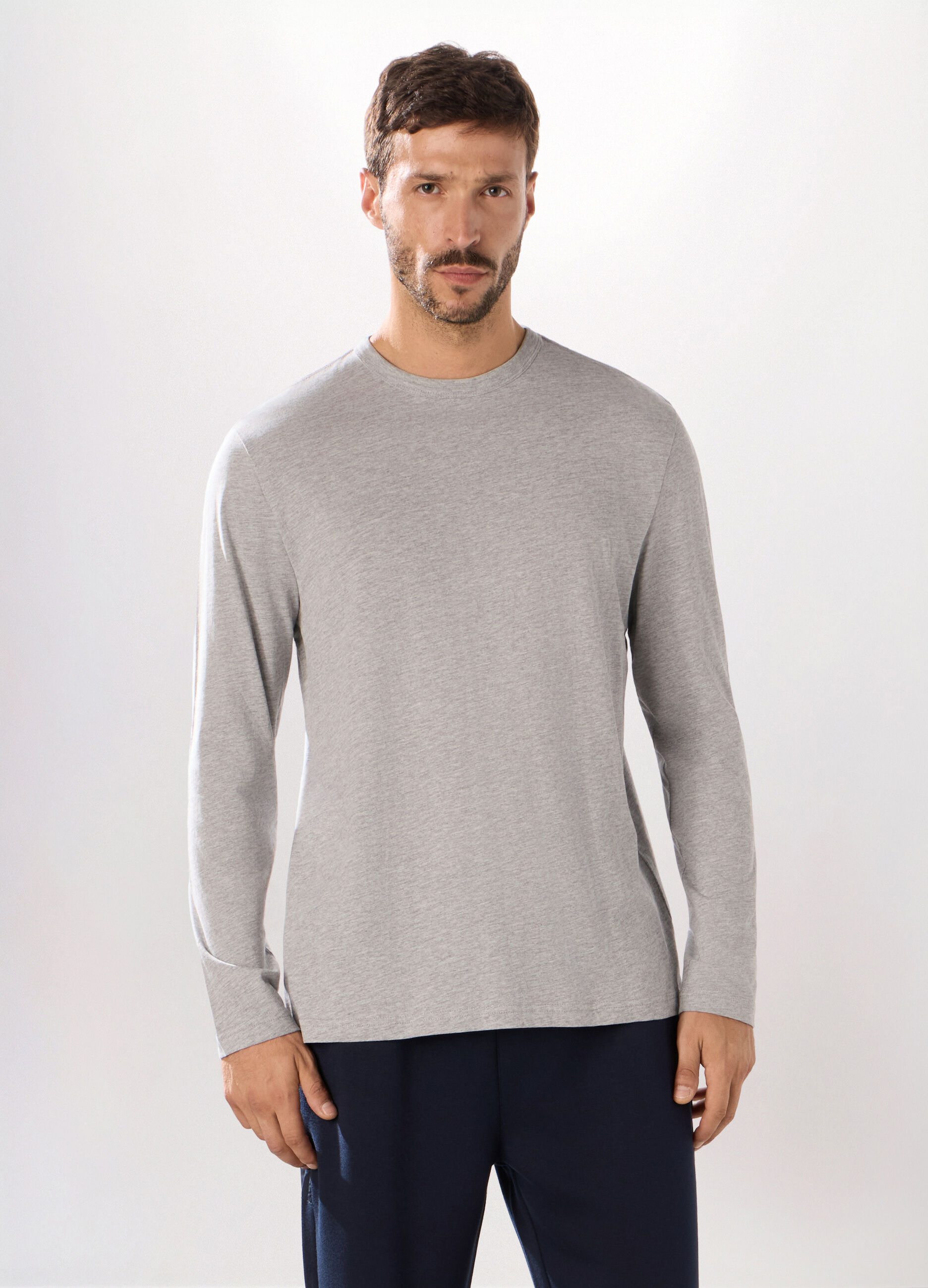 T-shirt maniche lunghe in cotone uomo_0