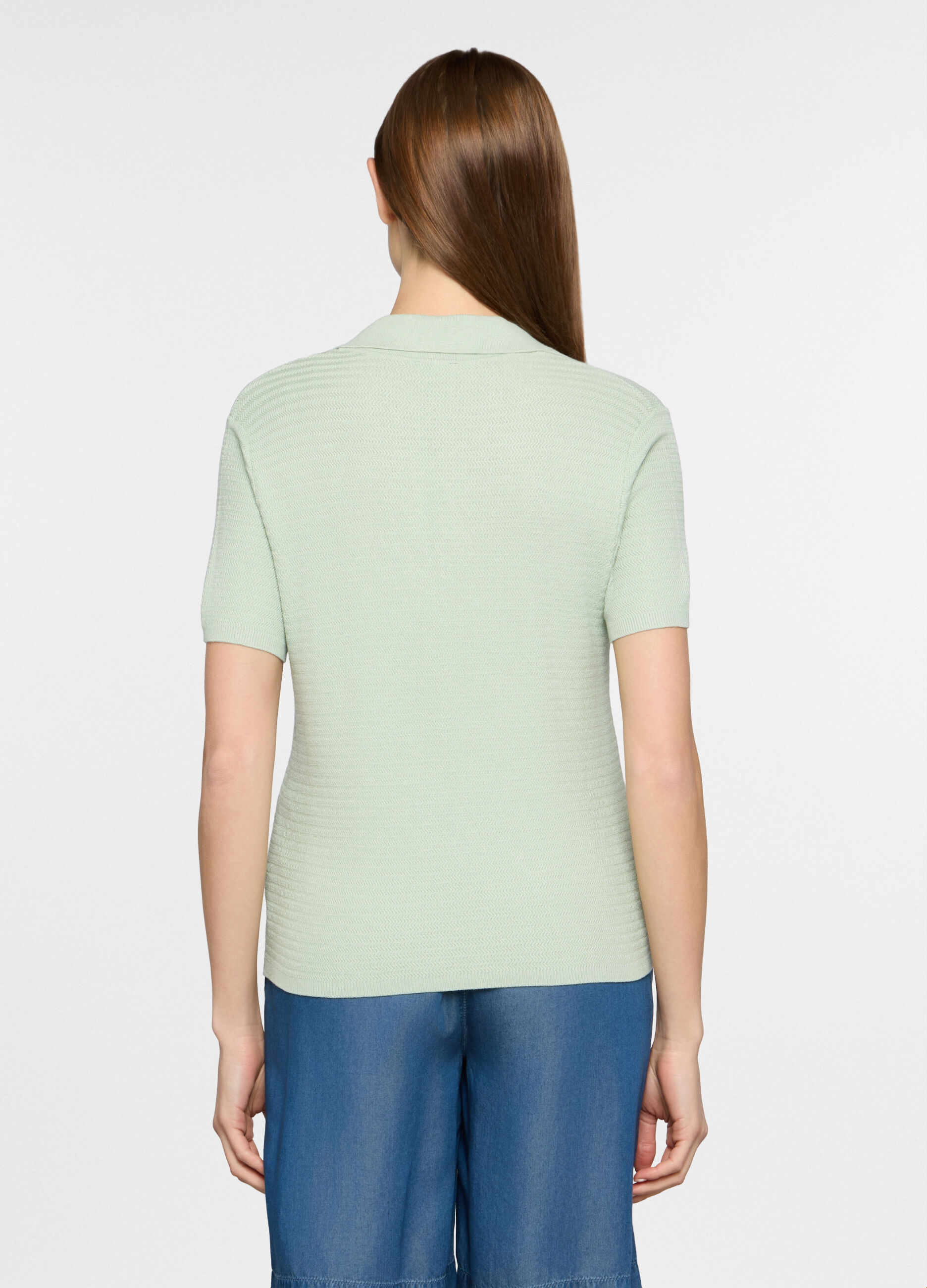 Polo con scollo a V donna_1