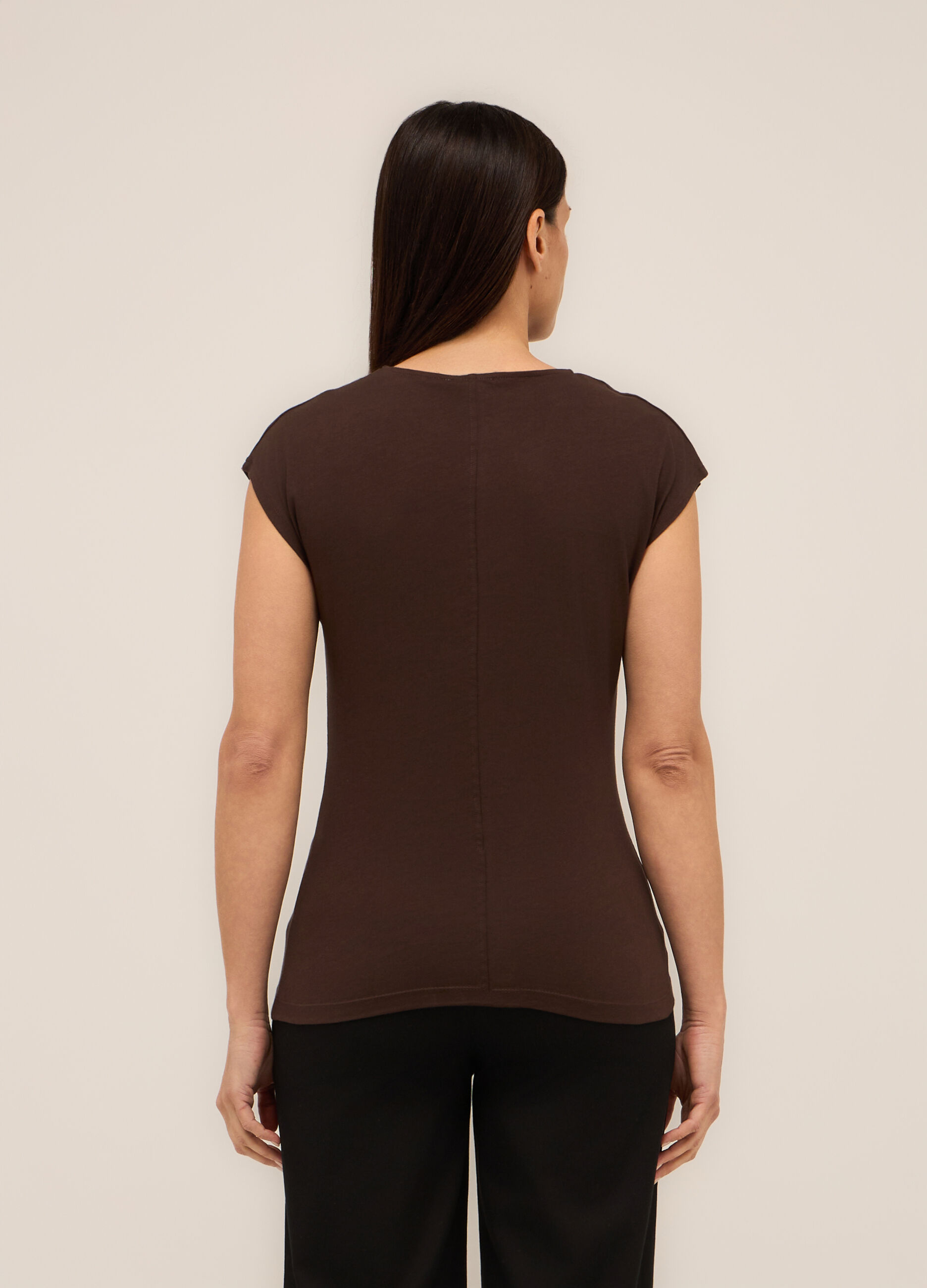T-shirt in jersey di puro cotone donna_1