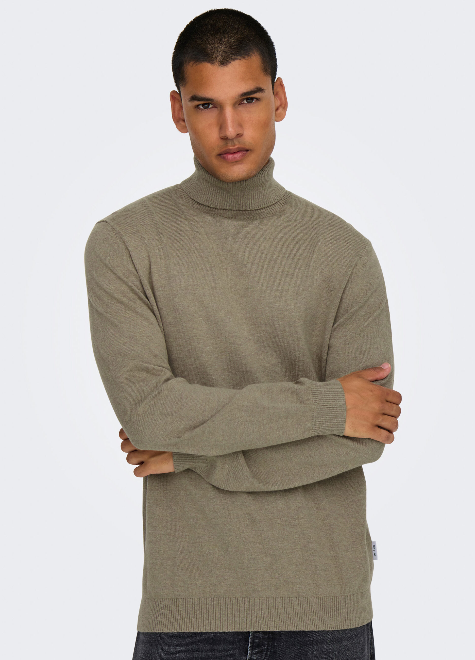 Maglione dolcevita maglia rasata uomo_2
