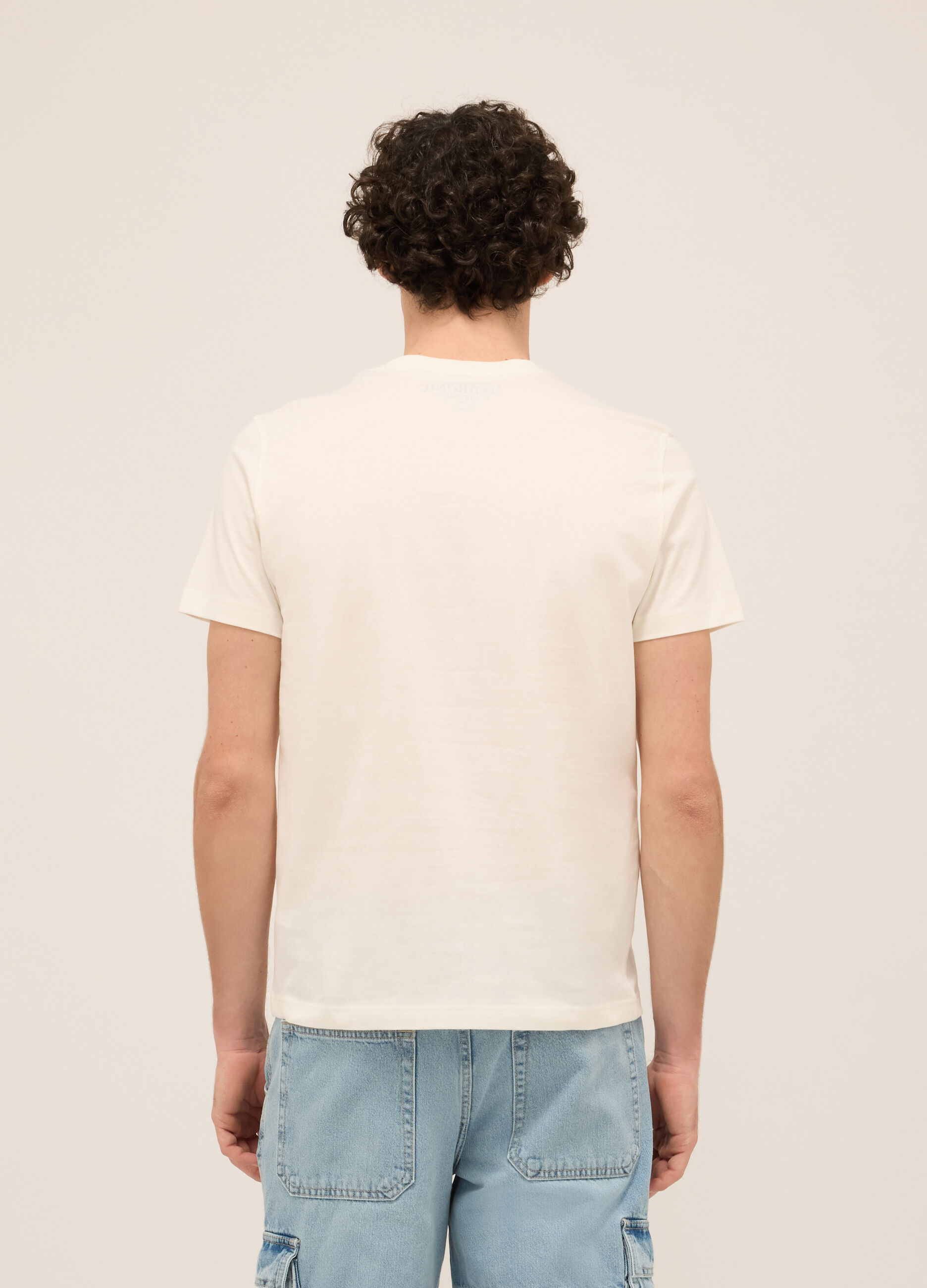 T-shirt girocollo in cotone con stampa uomo_1